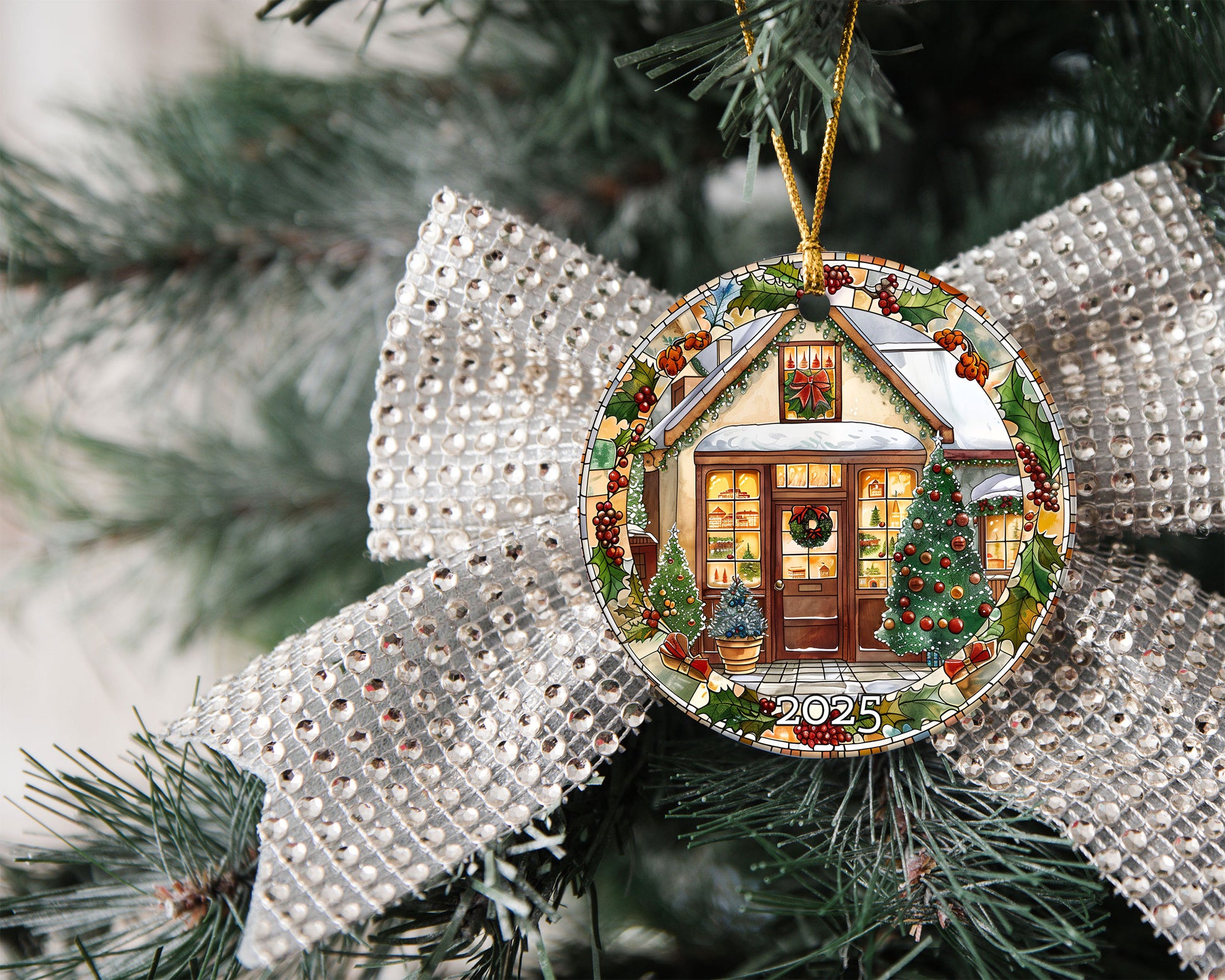 Bakery House Ornament 2025, Cozy Christmas Tree Gift, Tree Ornament Present