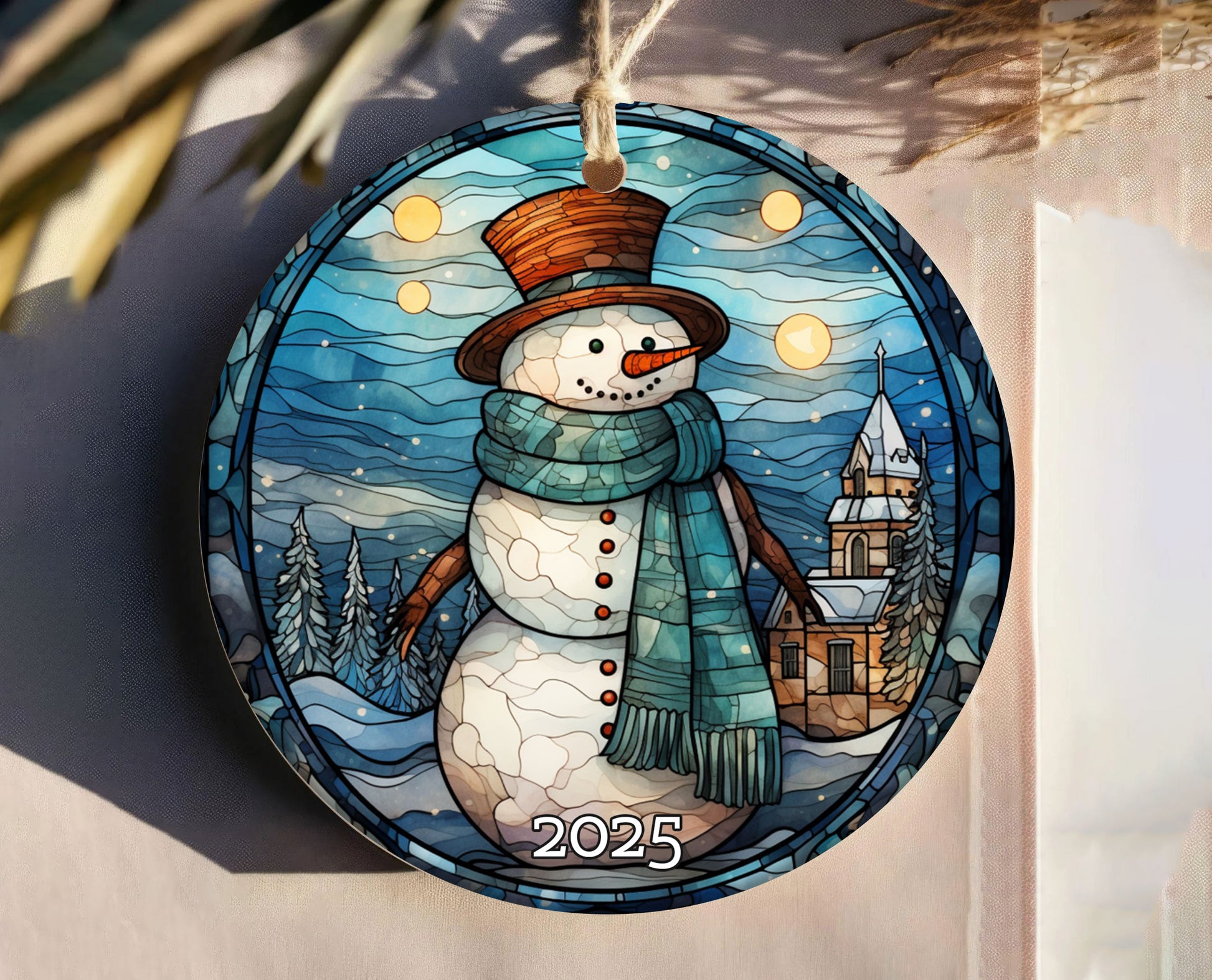 Snowman Scene Ornament Tree Decoration Gift Idea