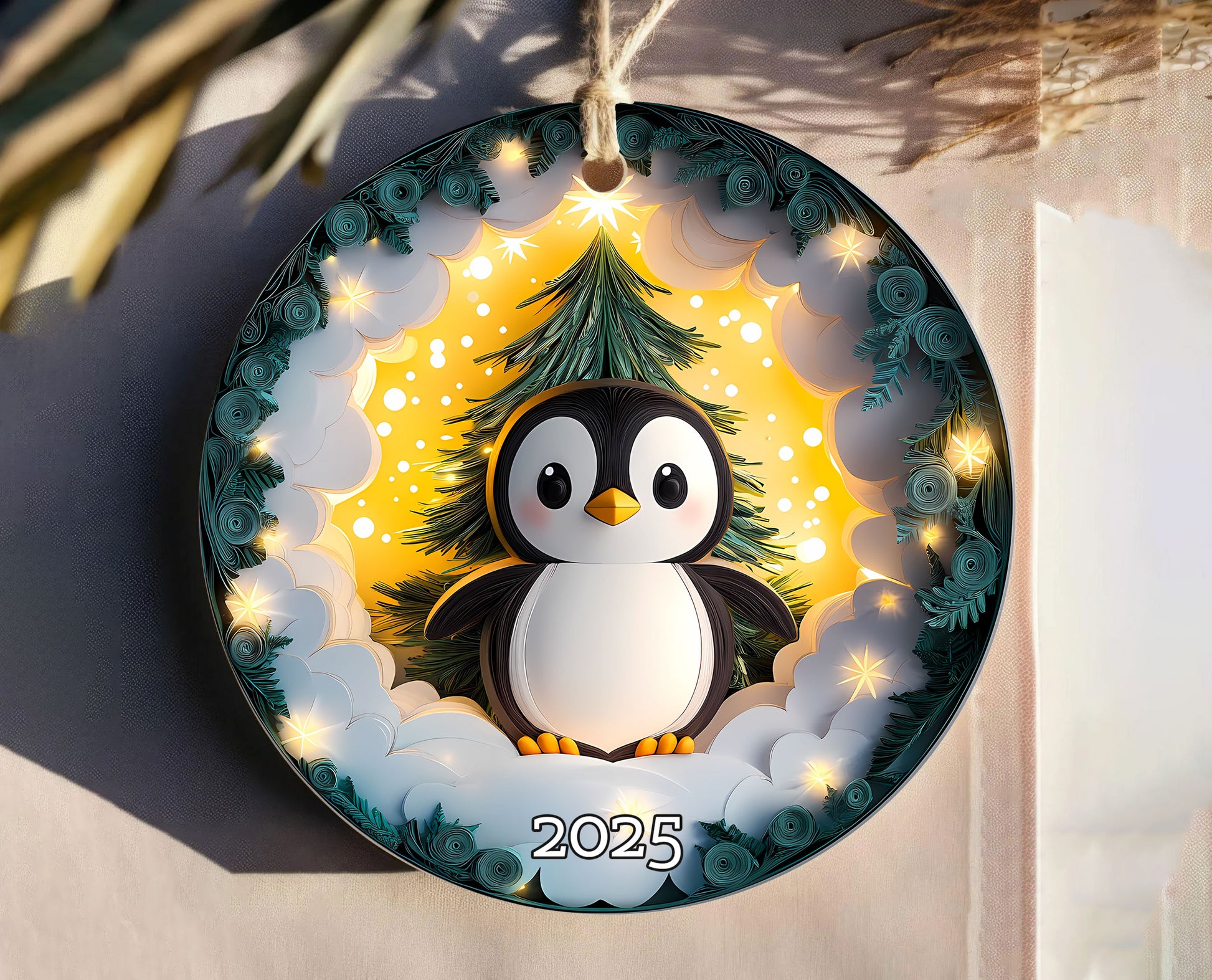 Penguin Christmas Ornament, Gift For Kids, Holiday Decoration, Gift Exchanged, Winter Scene, Unique Gift Idea