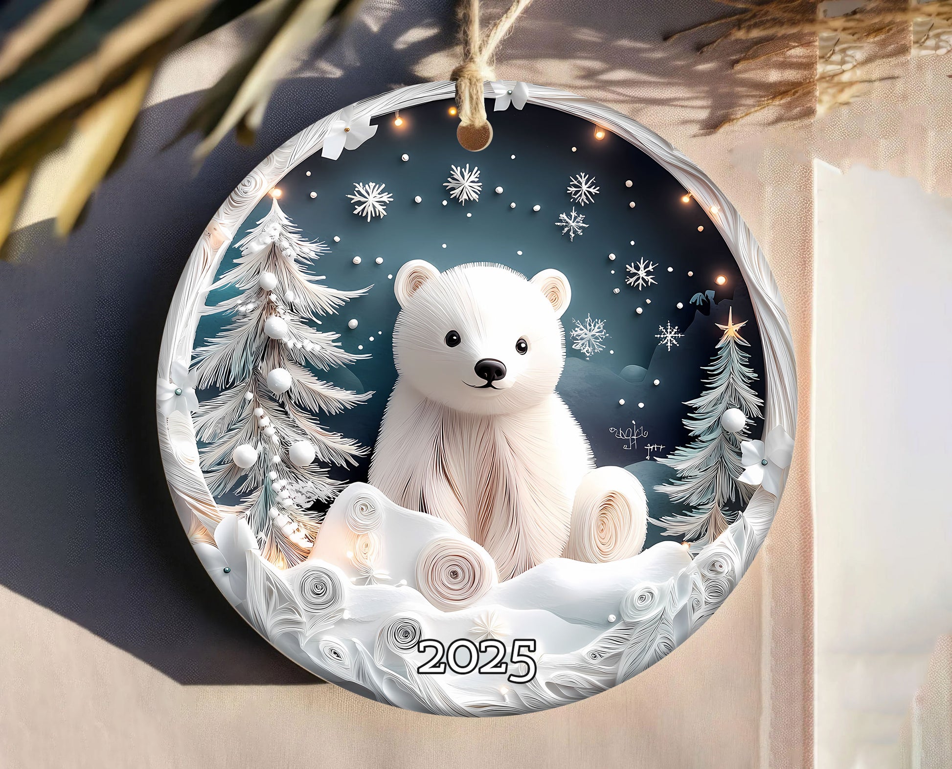 Cute Bear Christmas Tree Ornament, Christmas Decoration, Holiday Gift Idea, Heirloom Keepsake (Copy)