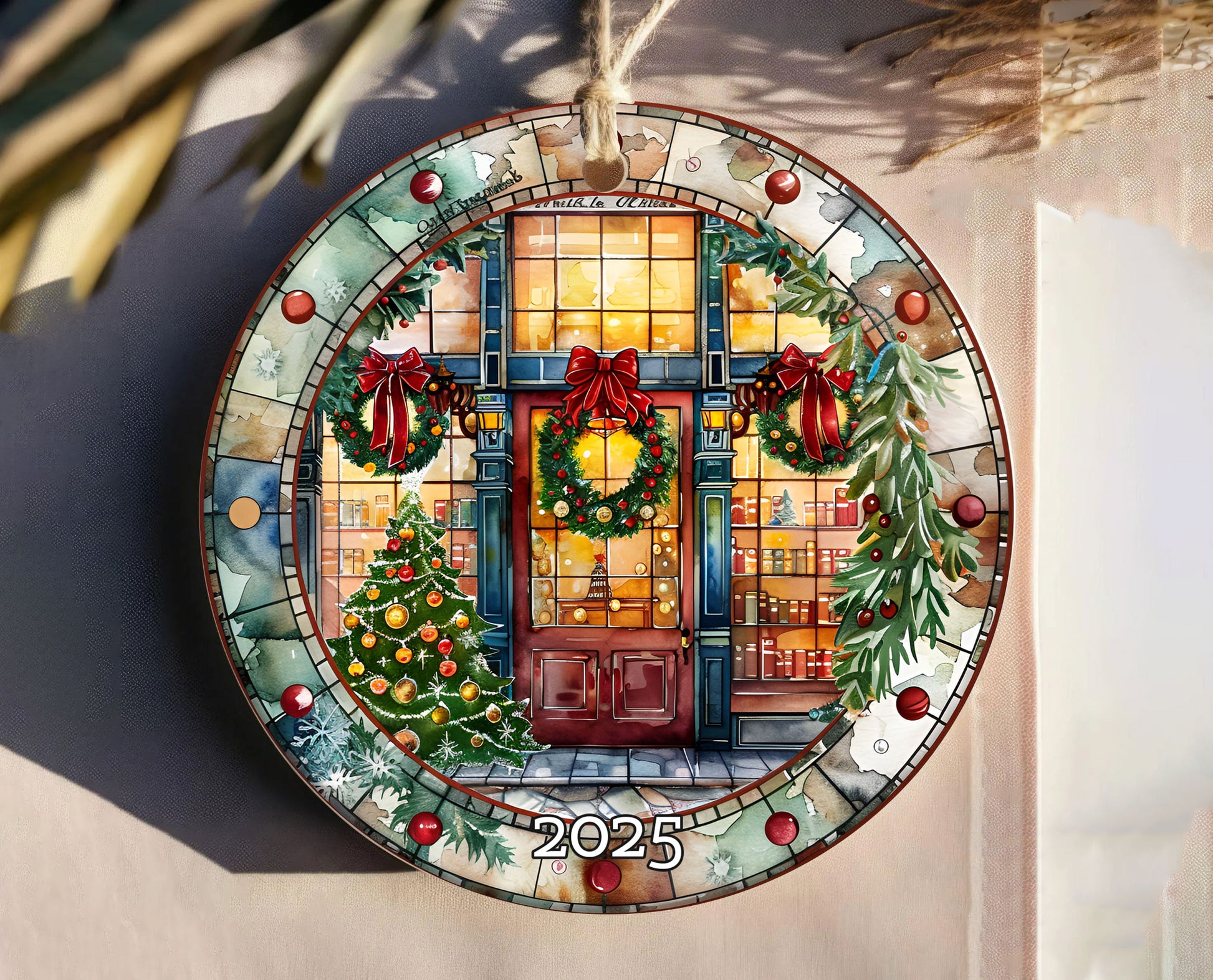 Christmas Bookstore Ornament, Literary Holiday Tree Decor, Book Lover Ornament