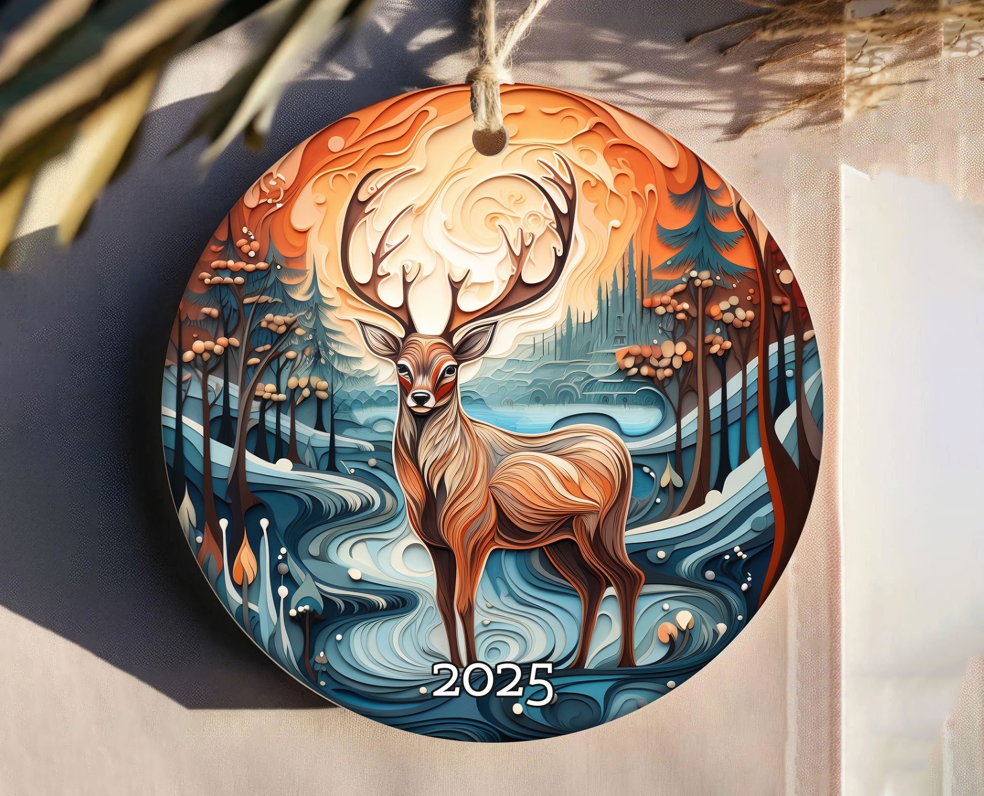 Vintage Deer Christmas Ornament, Christmas Tree Decor, Gift For Nature Lover