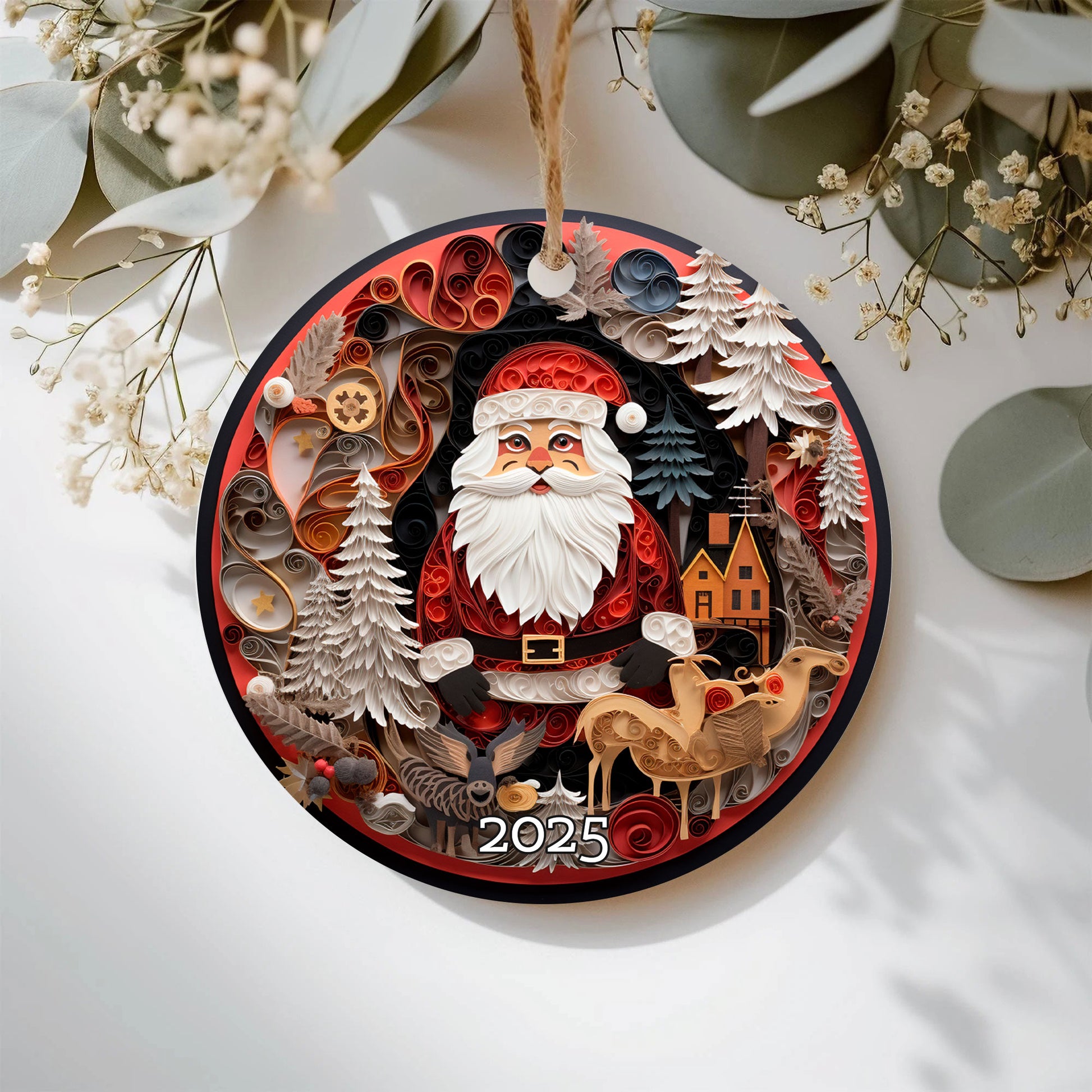 Santa Christmas Ornament, Gift Exchange, Gift Idea, Xmas Ornament