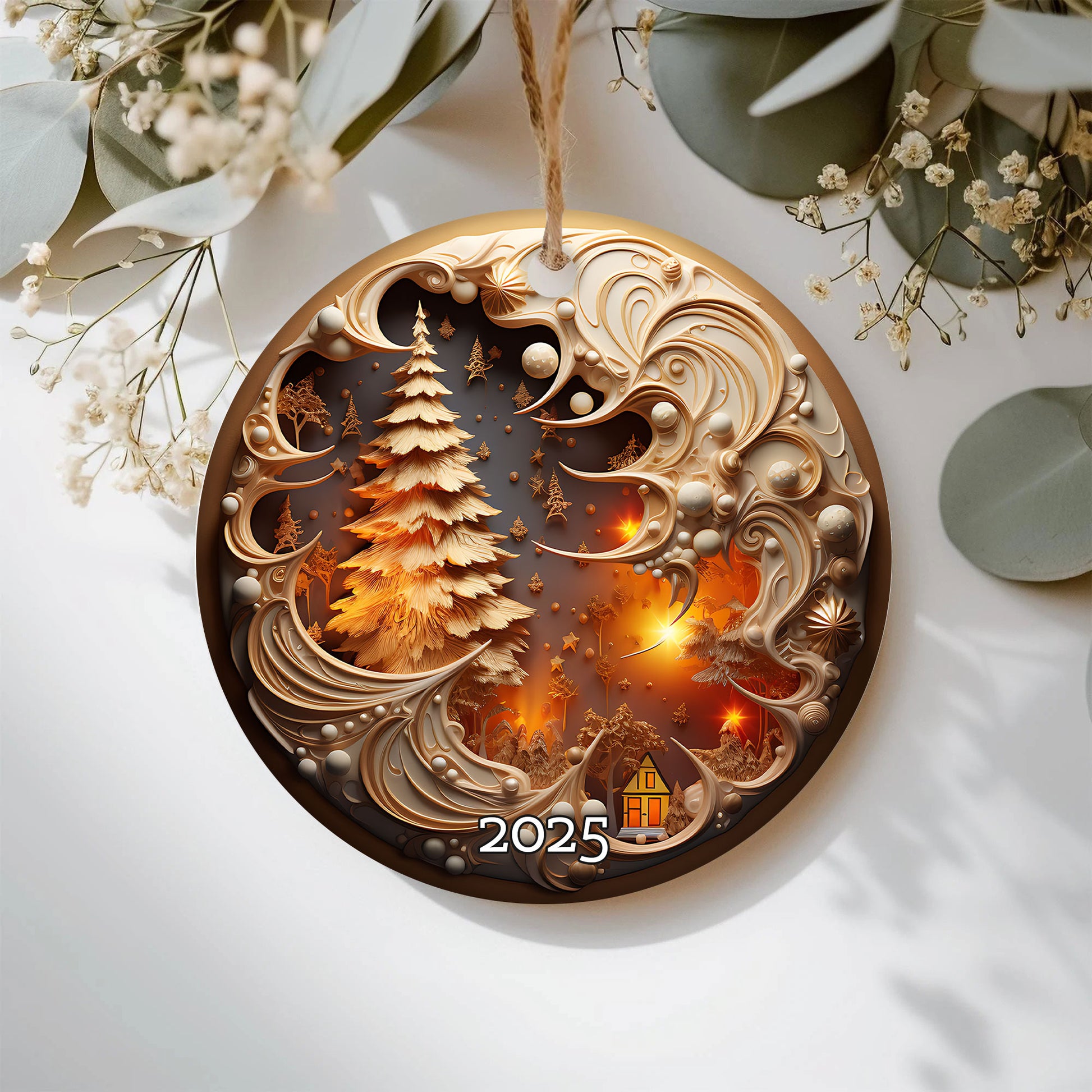 Winter Forest Ornament, Perfect Gift Exchange, Christmas Tree Decoration