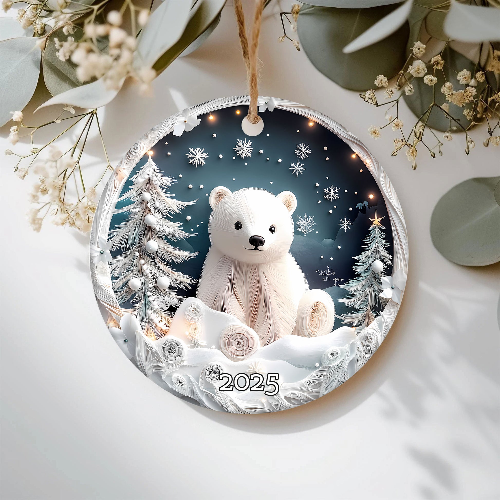 Cute Bear Christmas Tree Ornament, Christmas Decoration, Holiday Gift Idea, Heirloom Keepsake (Copy)