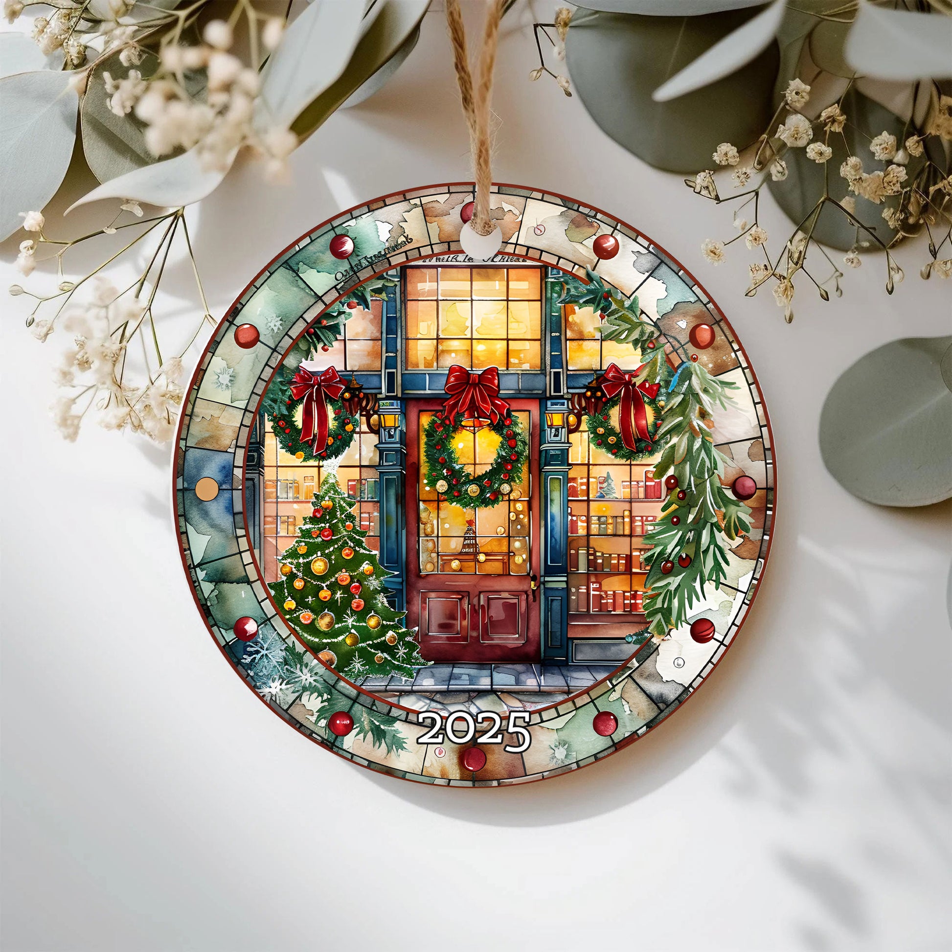Christmas Bookstore Ornament, Literary Holiday Tree Decor, Book Lover Ornament