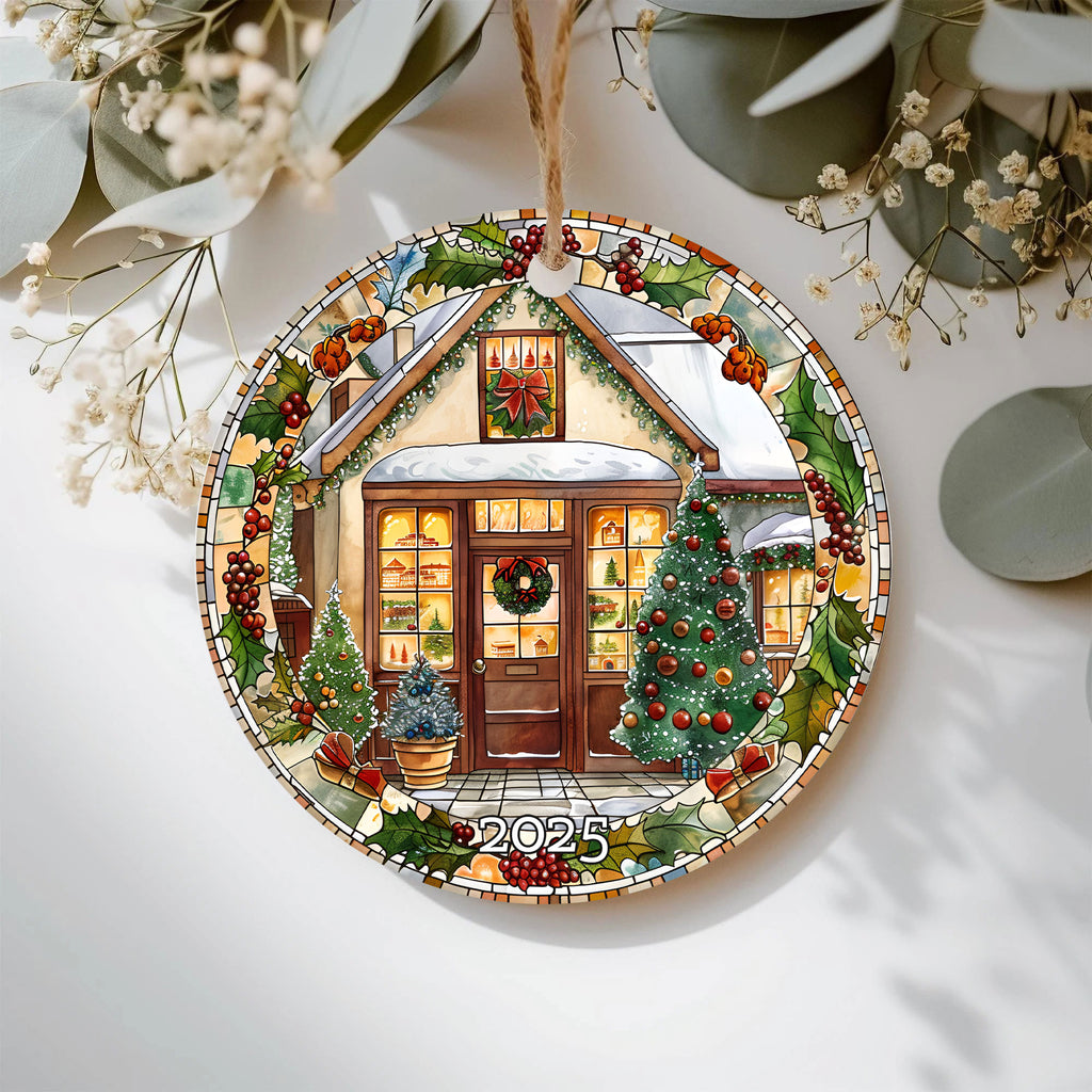 Bakery House Ornament 2025, Cozy Christmas Tree Gift, Tree Ornament Present