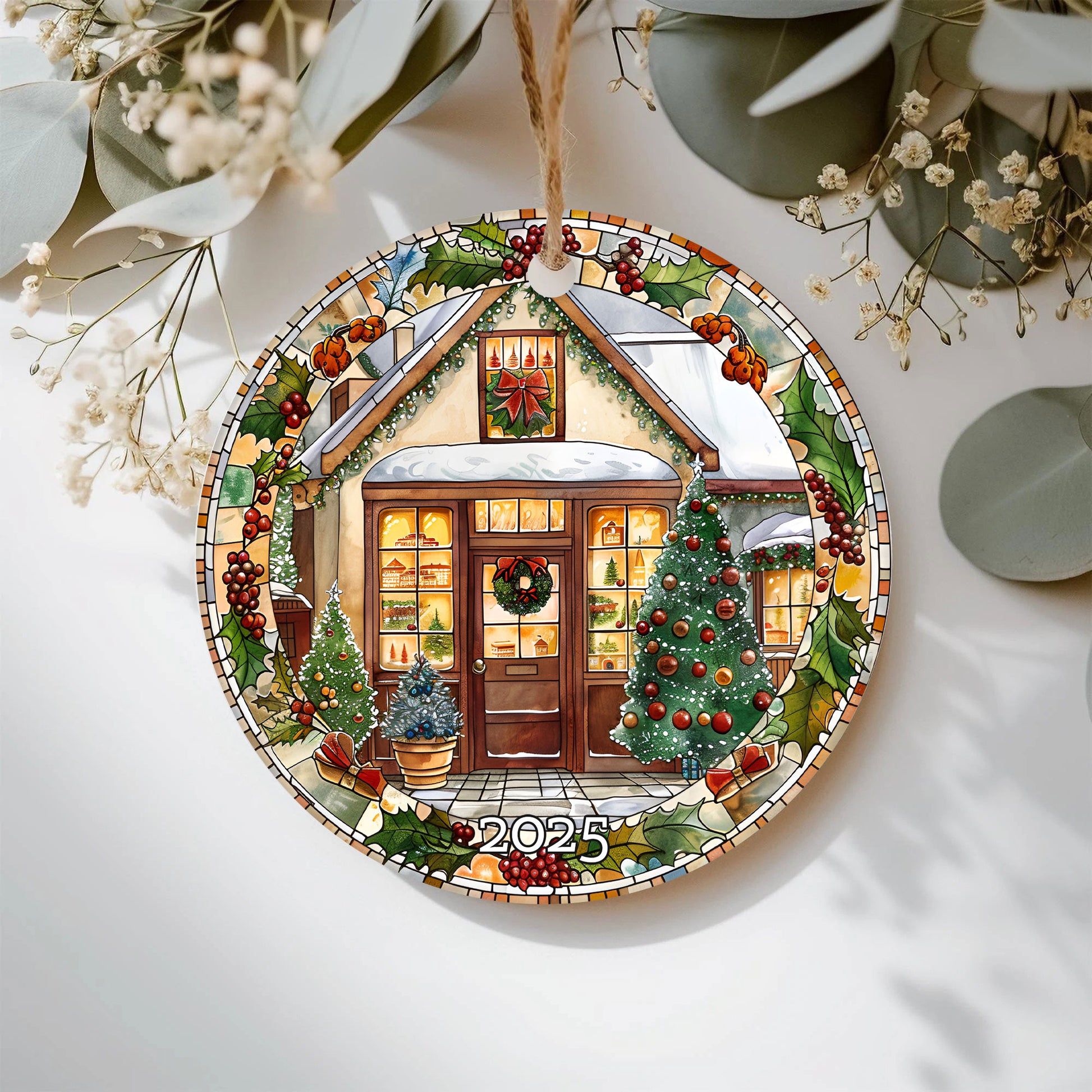 Bakery House Ornament 2025, Cozy Christmas Tree Gift, Tree Ornament Present