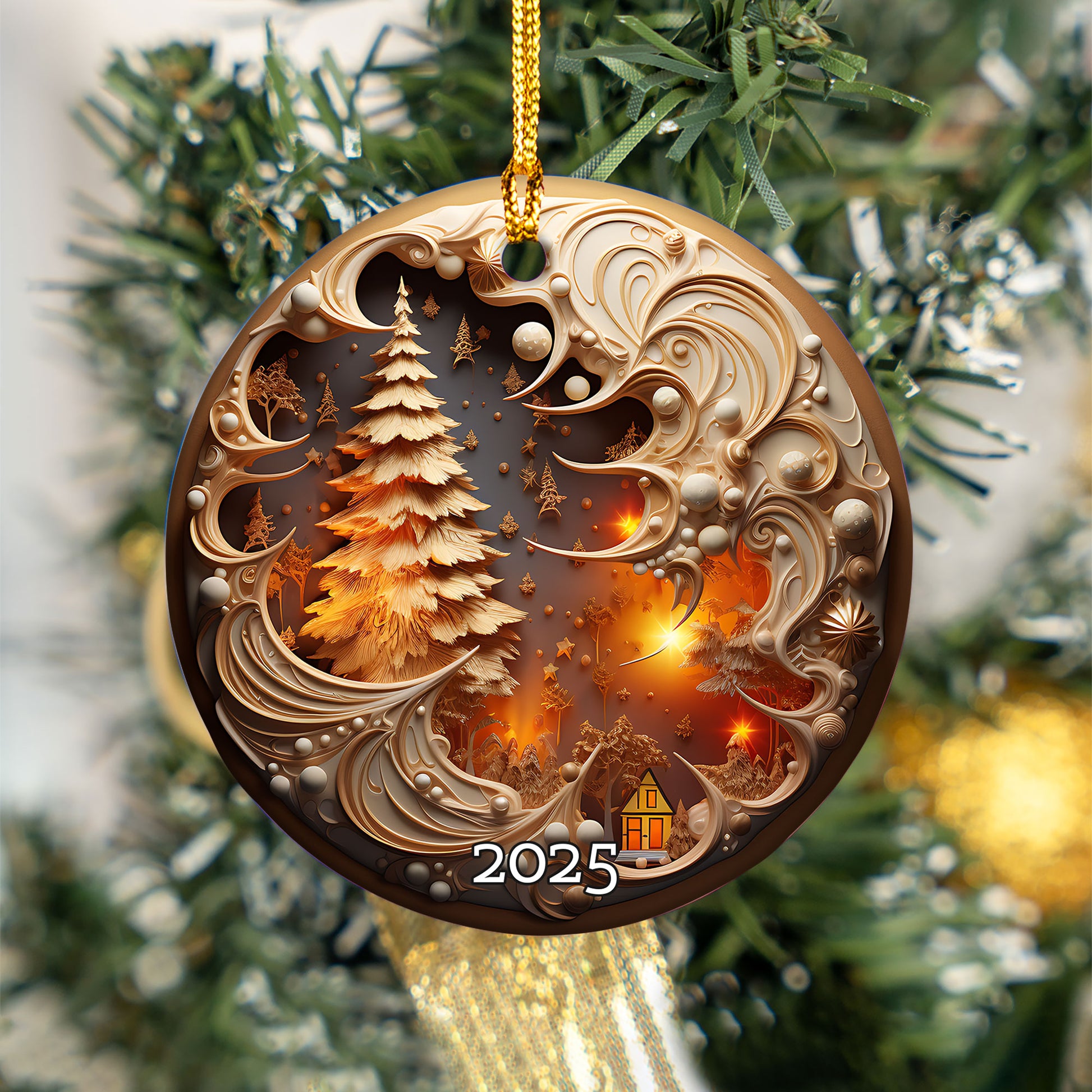 Winter Forest Ornament, Perfect Gift Exchange, Christmas Tree Decoration