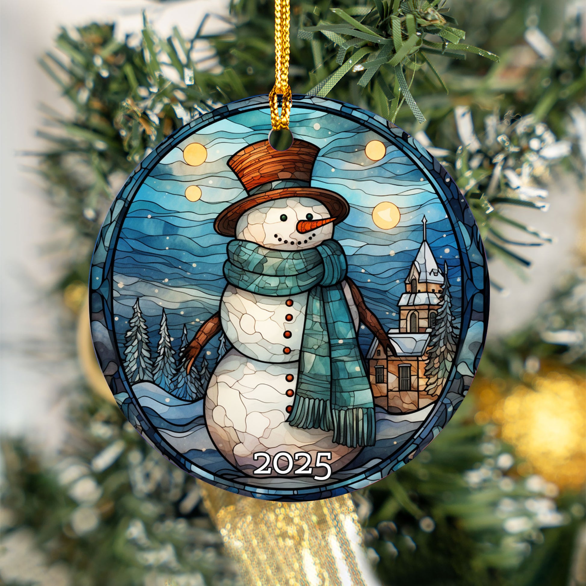 Snowman Scene Ornament Tree Decoration Gift Idea