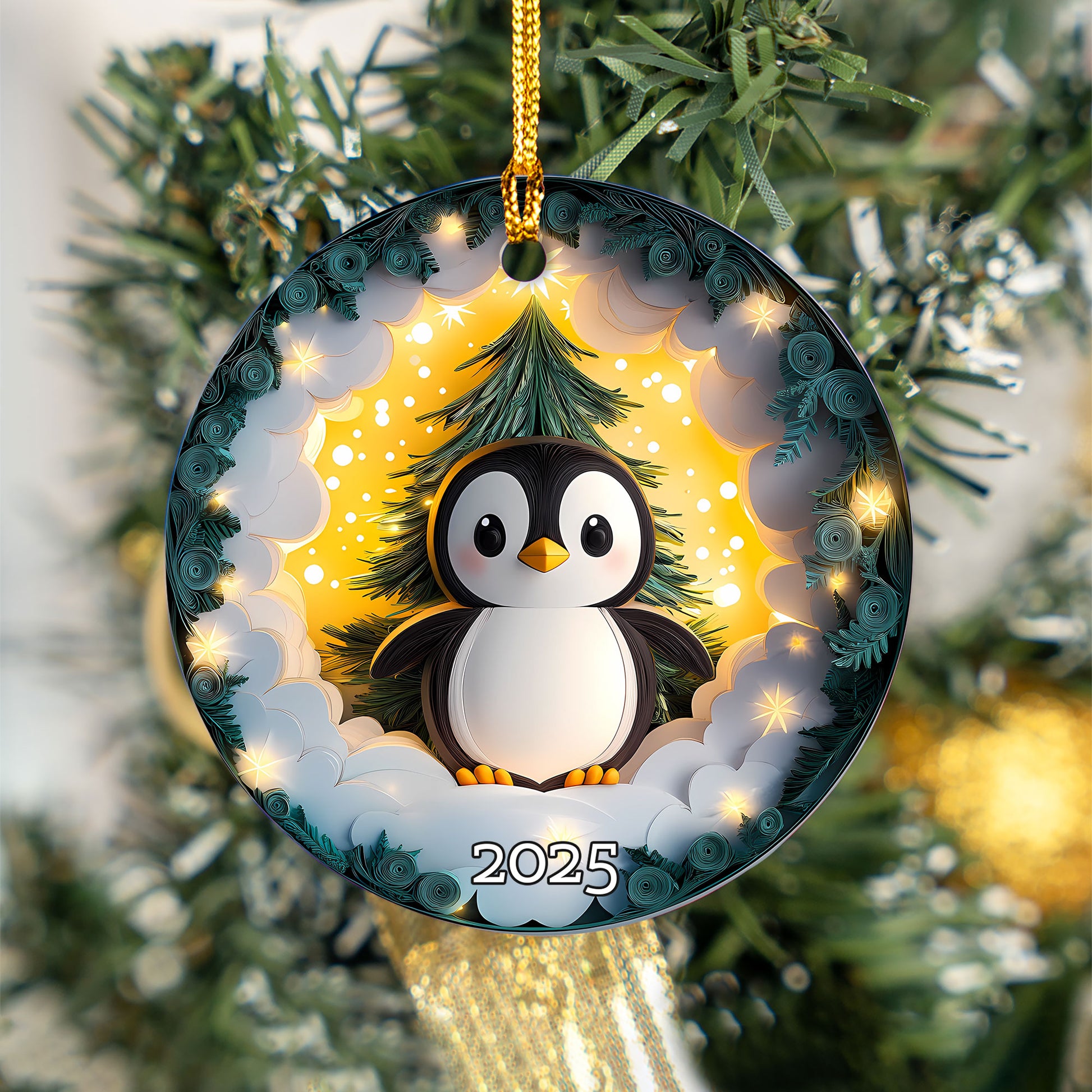 Penguin Christmas Ornament, Gift For Kids, Holiday Decoration, Gift Exchanged, Winter Scene, Unique Gift Idea