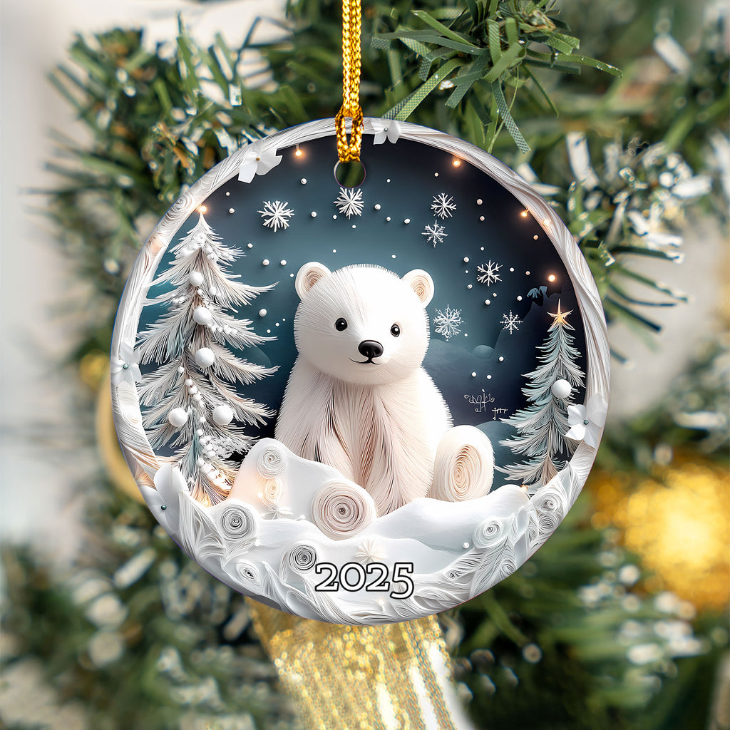 Cute Bear Christmas Tree Ornament, Christmas Decoration, Holiday Gift Idea, Heirloom Keepsake (Copy)