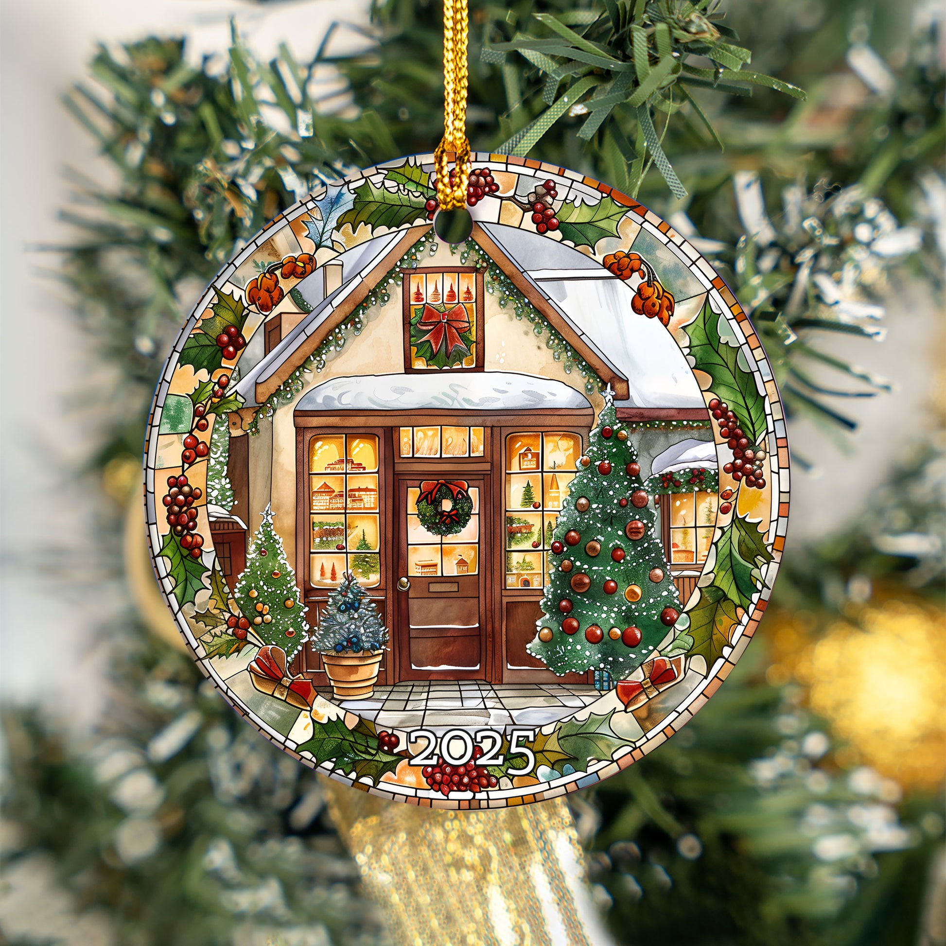 Bakery House Ornament 2025, Cozy Christmas Tree Gift, Tree Ornament Present