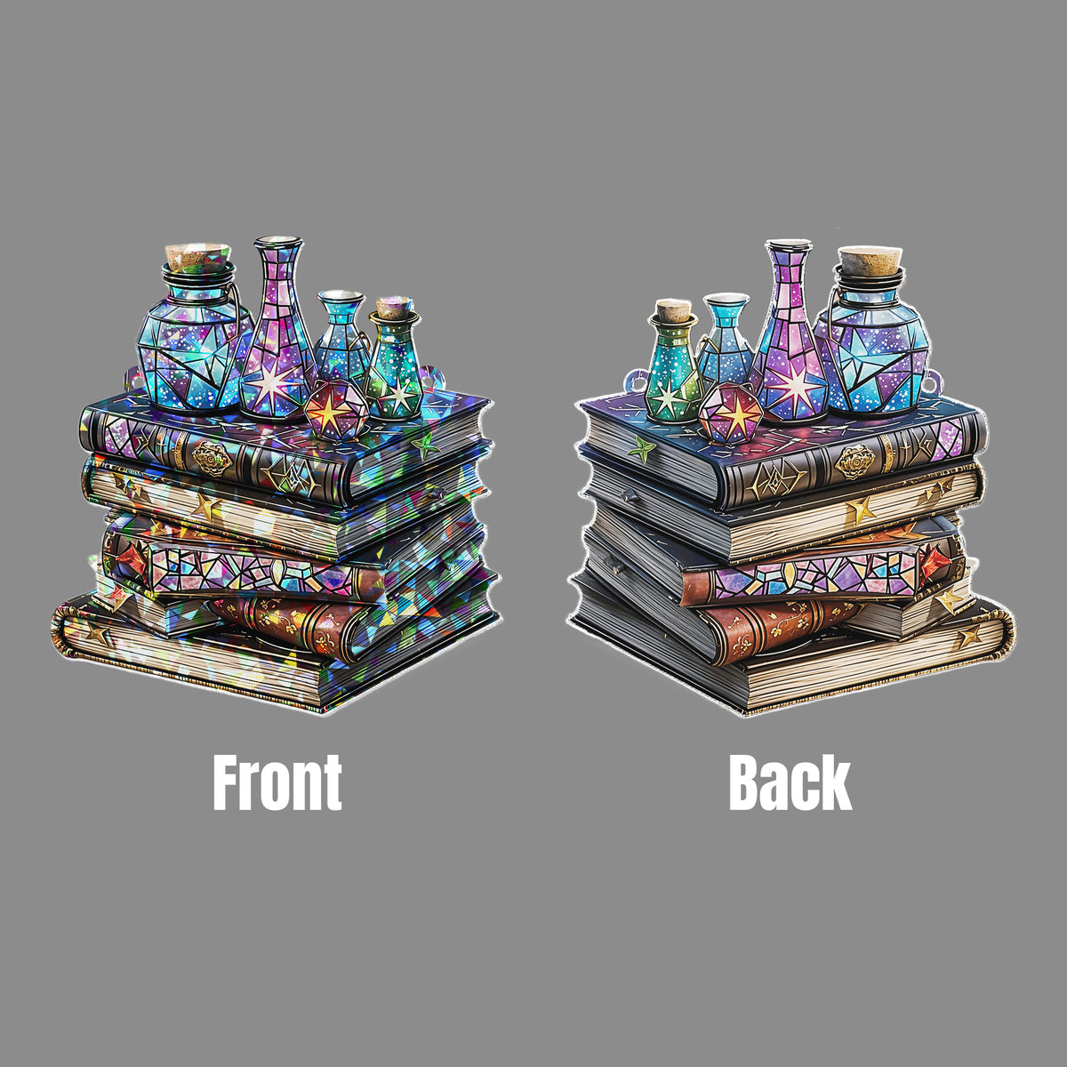 Vintage Fantasy Books Magical Suncatcher Ornament Window Hangings, Book Club Gift, Book Lover Suncatcher, Book Reader Gifts, Librarian Gift