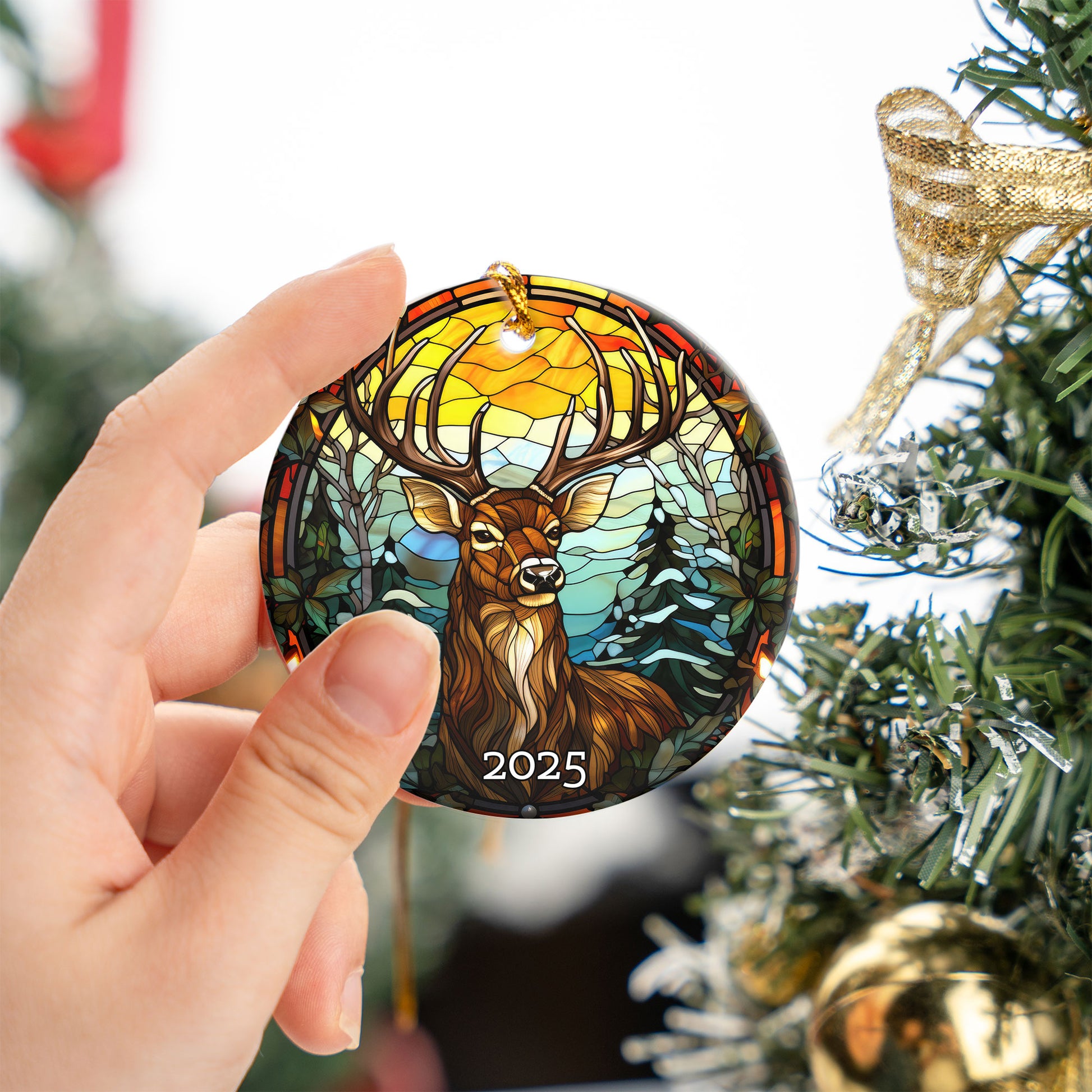 Rustic Deer Ornament Ornament, Perfect Gift Exchange, Christmas Tree Decoration
