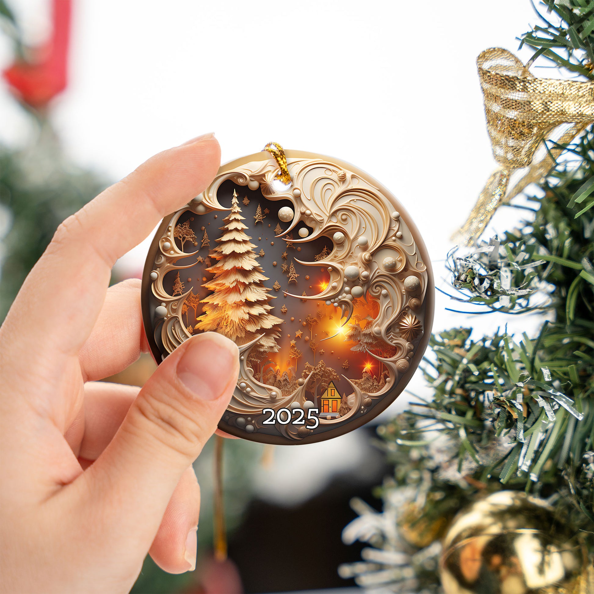 Winter Forest Ornament, Perfect Gift Exchange, Christmas Tree Decoration
