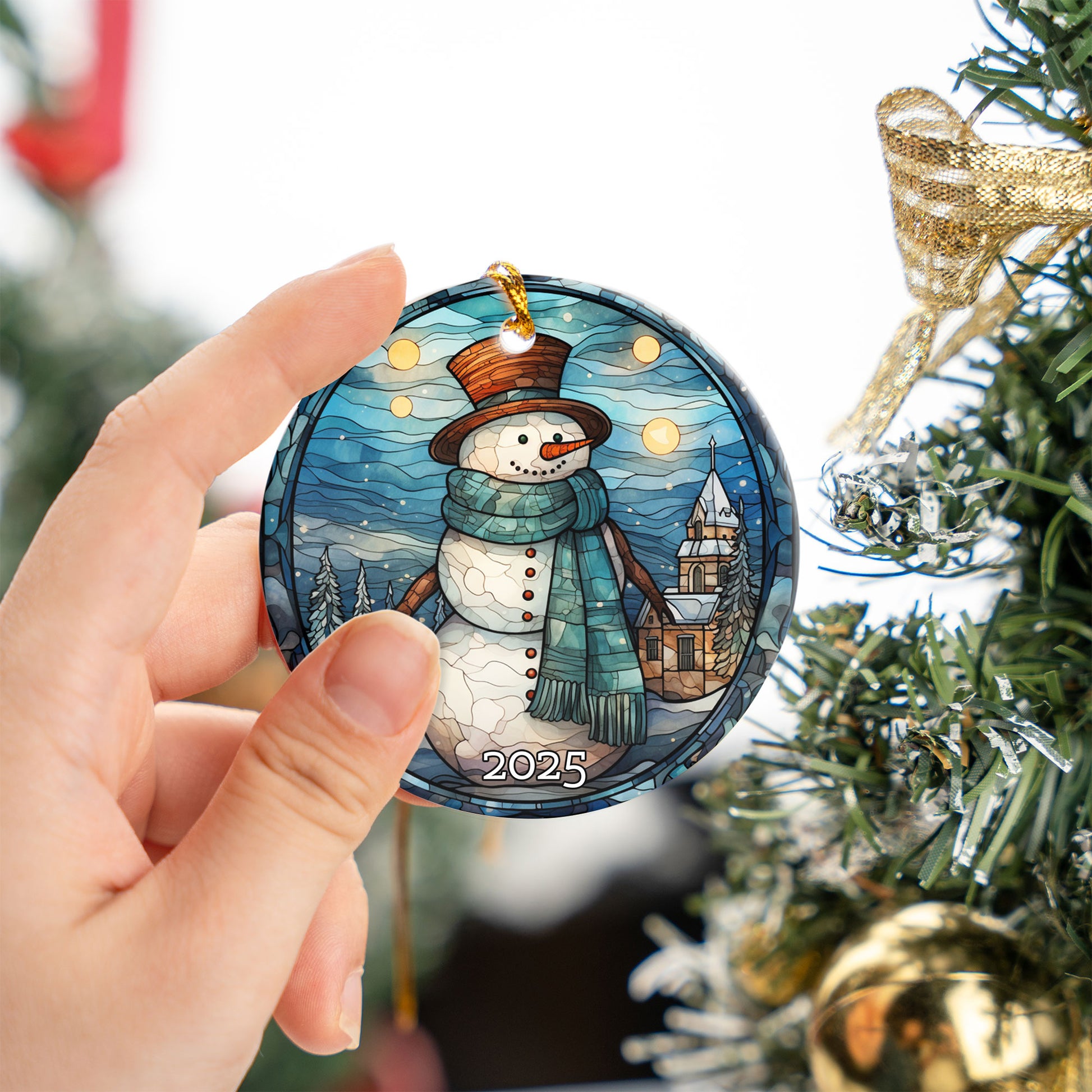 Snowman Scene Ornament Tree Decoration Gift Idea