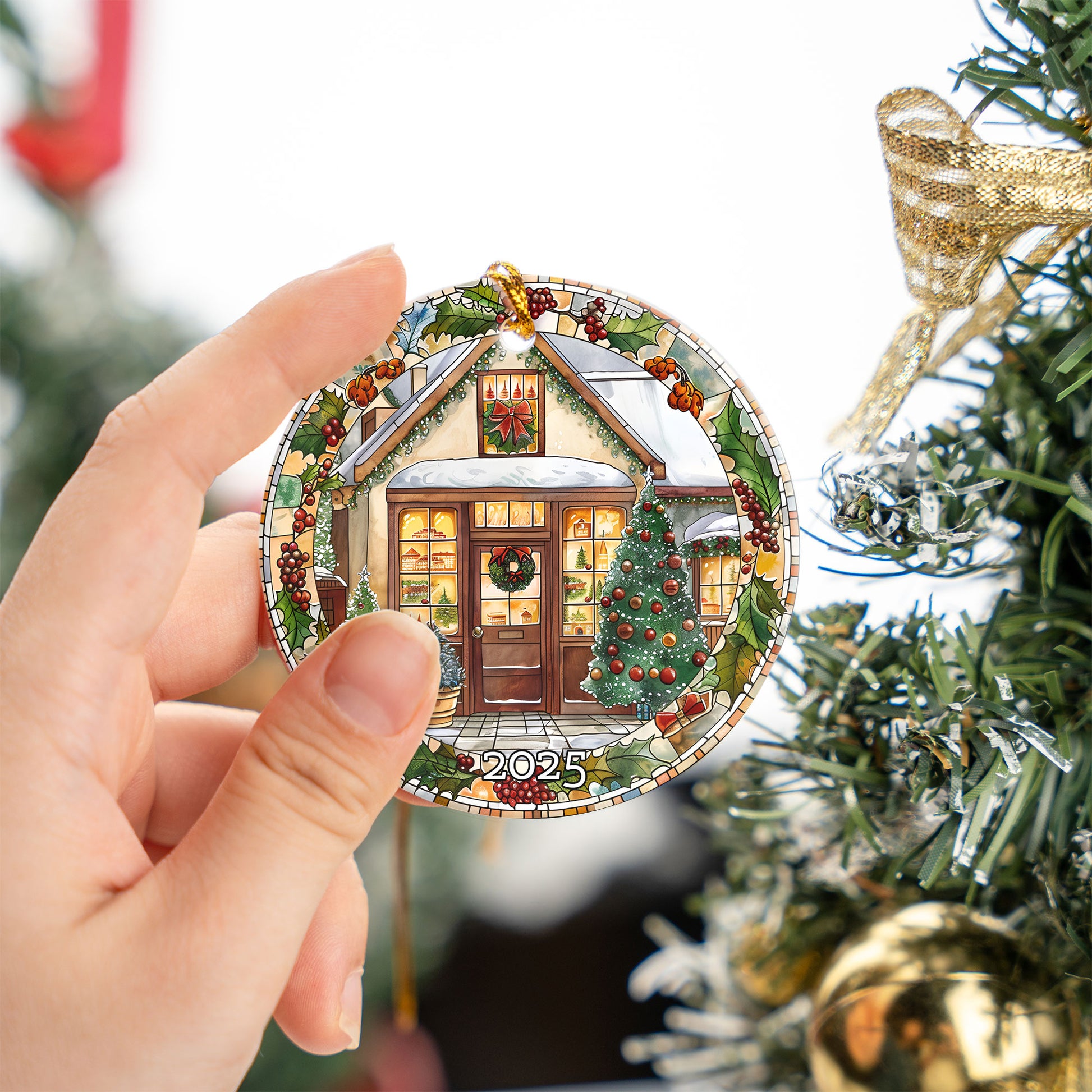 Bakery House Ornament 2025, Cozy Christmas Tree Gift, Tree Ornament Present