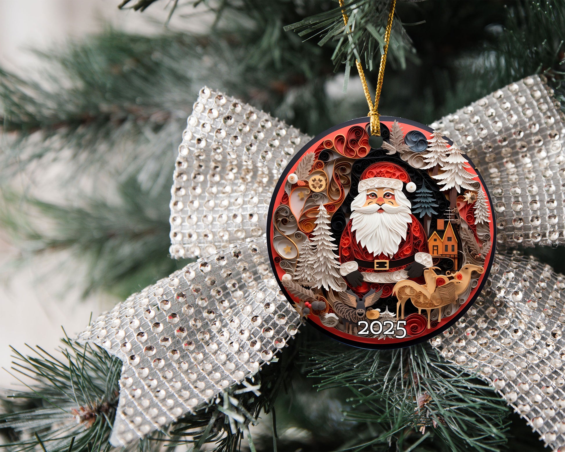 Santa Christmas Ornament, Gift Exchange, Gift Idea, Xmas Ornament
