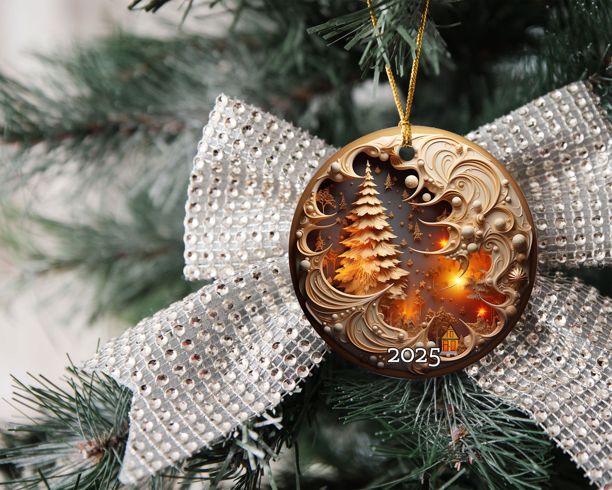 Winter Forest Ornament, Perfect Gift Exchange, Christmas Tree Decoration