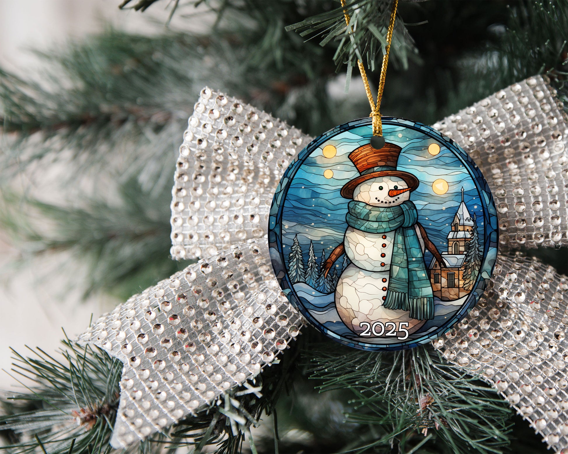 Snowman Scene Ornament Tree Decoration Gift Idea