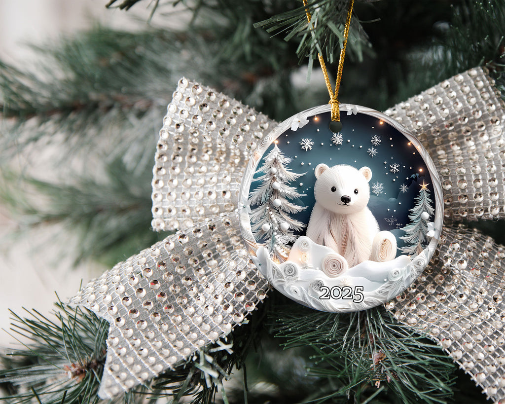 Cute Bear Christmas Tree Ornament, Christmas Decoration, Holiday Gift Idea, Heirloom Keepsake (Copy)