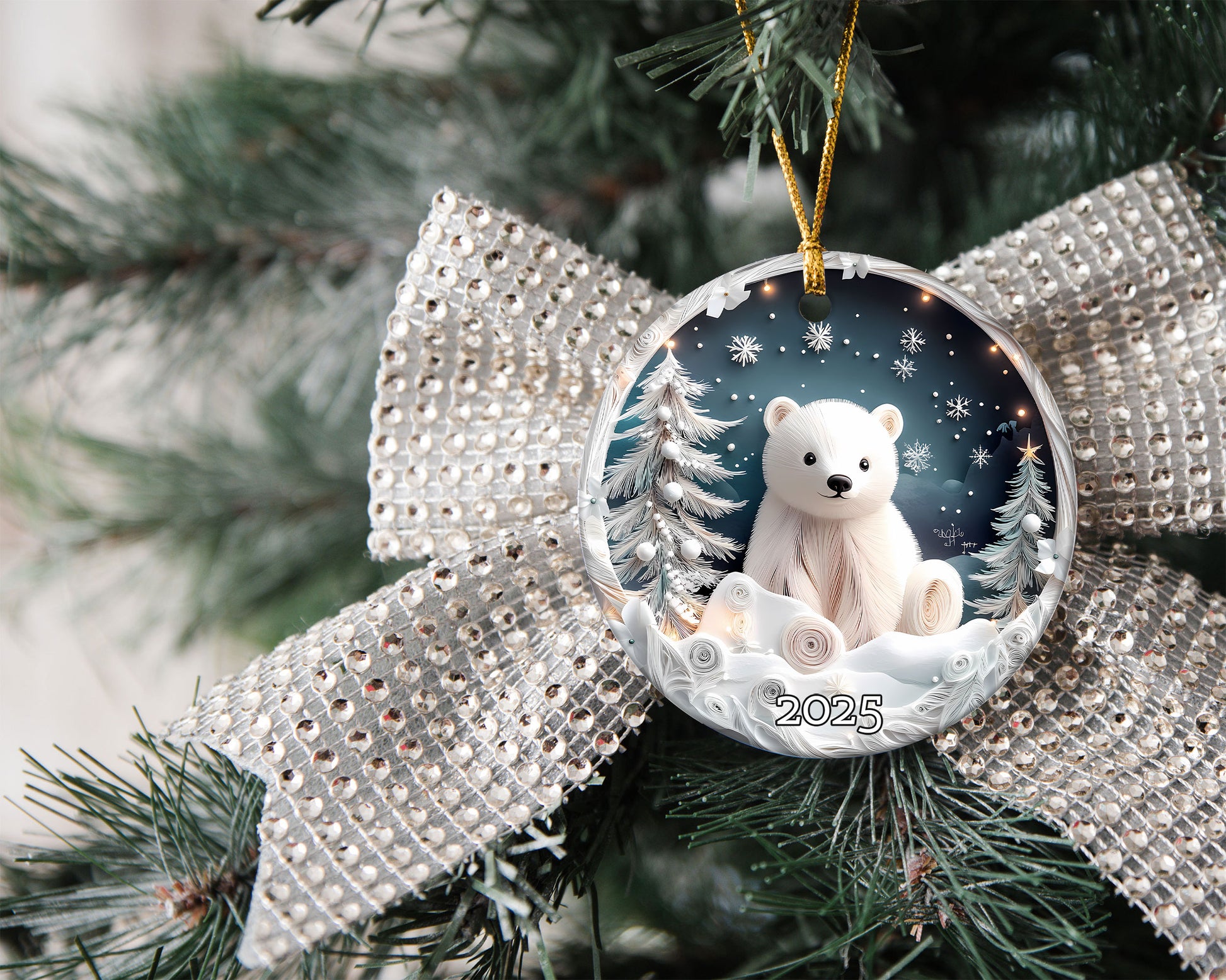 Cute Bear Christmas Tree Ornament, Christmas Decoration, Holiday Gift Idea, Heirloom Keepsake (Copy)