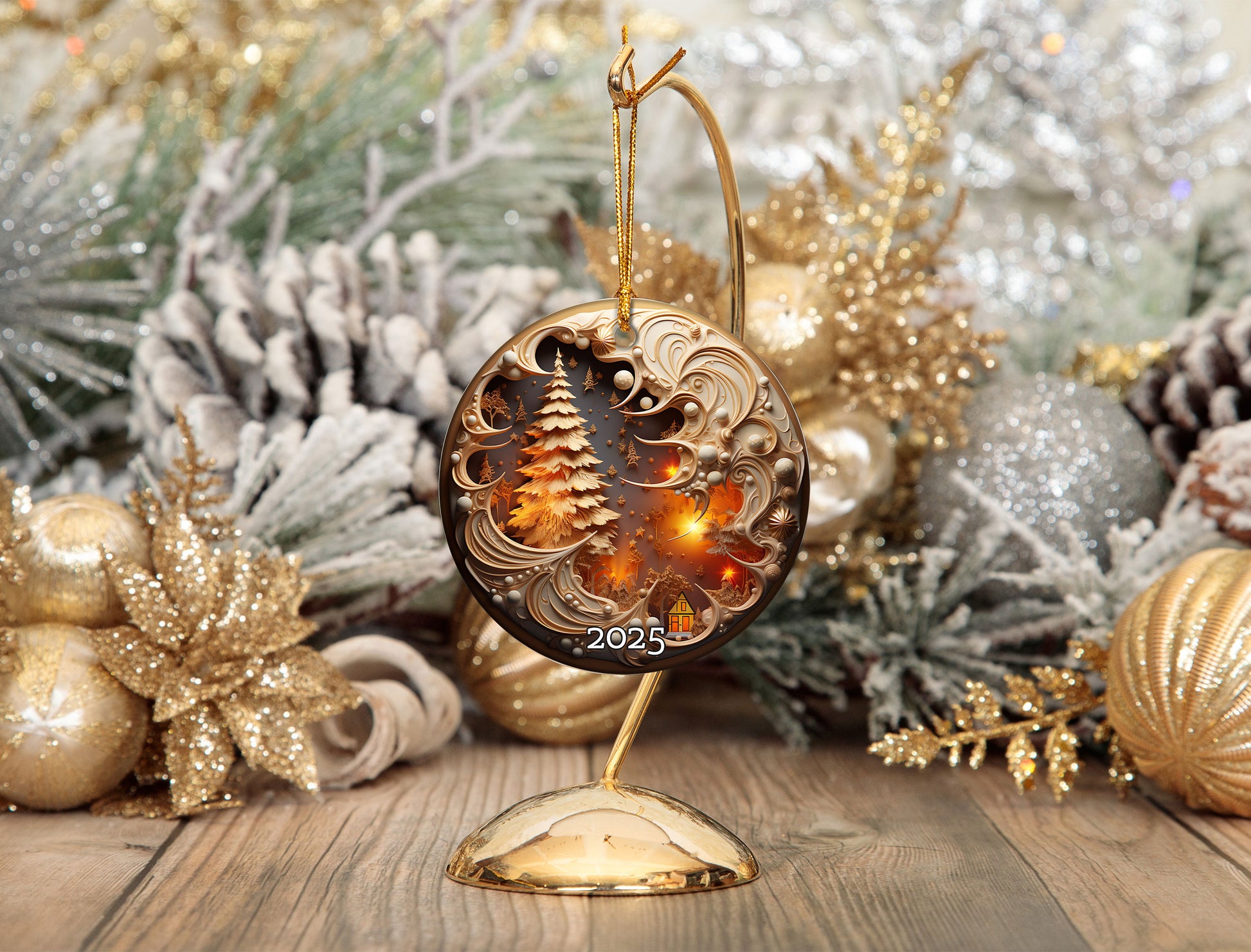 Winter Forest Ornament, Perfect Gift Exchange, Christmas Tree Decoration