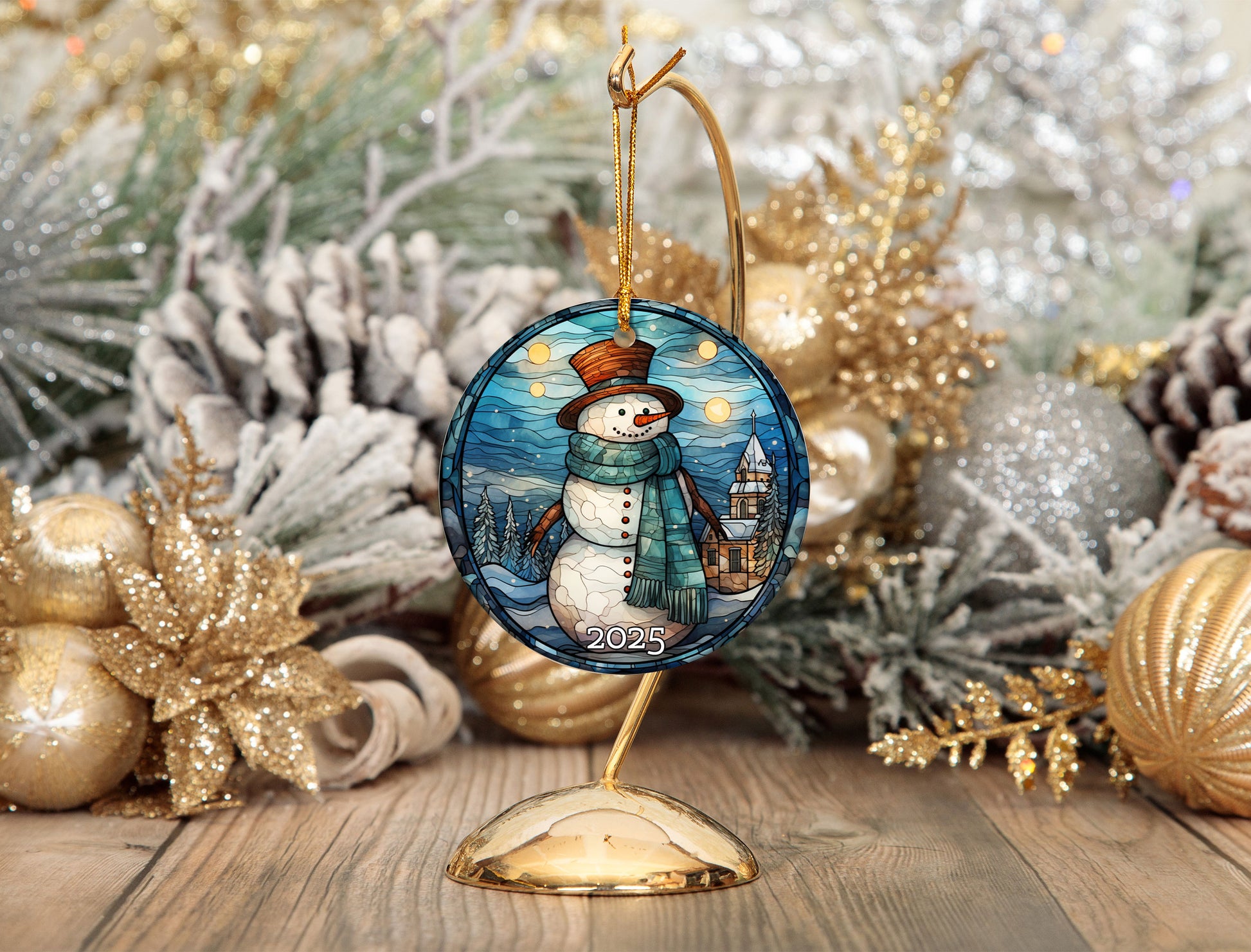 Snowman Scene Ornament Tree Decoration Gift Idea