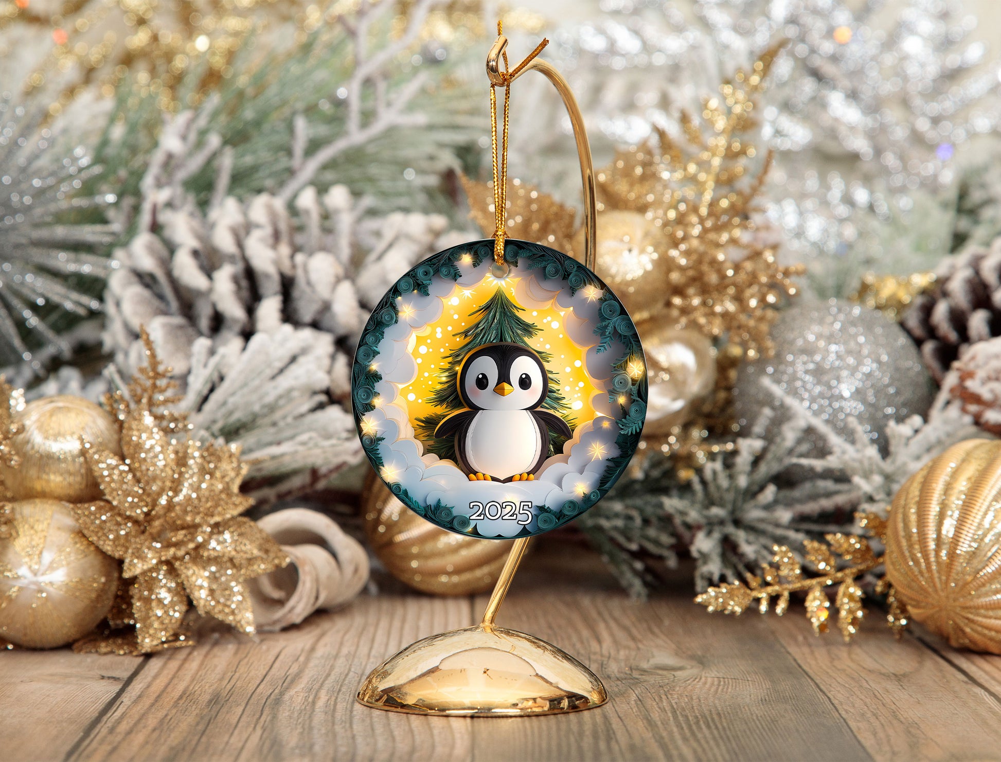 Penguin Christmas Ornament, Gift For Kids, Holiday Decoration, Gift Exchanged, Winter Scene, Unique Gift Idea