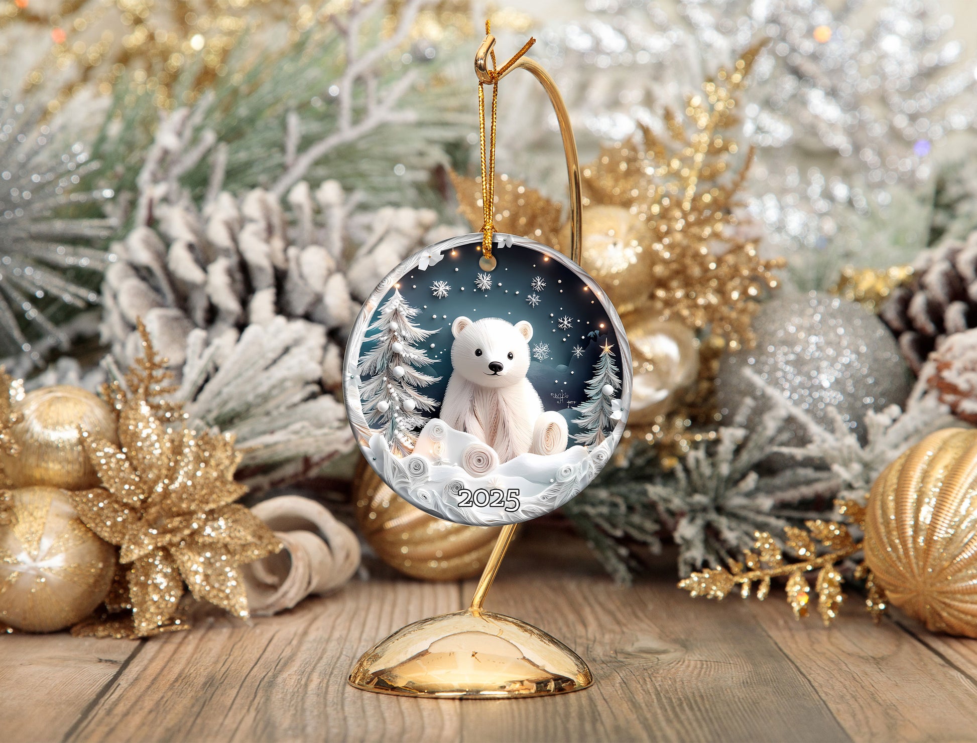 Cute Bear Christmas Tree Ornament, Christmas Decoration, Holiday Gift Idea, Heirloom Keepsake (Copy)