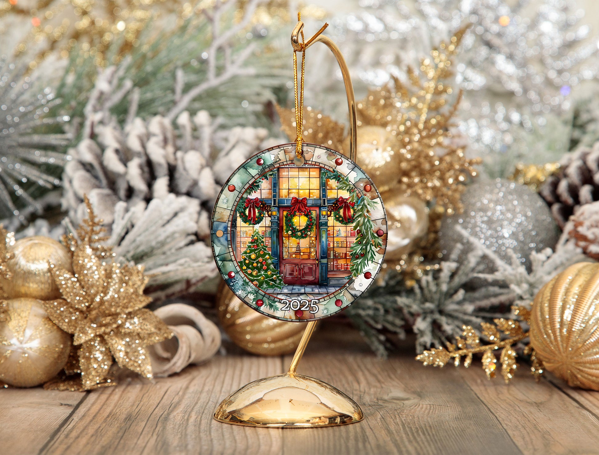 Christmas Bookstore Ornament, Literary Holiday Tree Decor, Book Lover Ornament