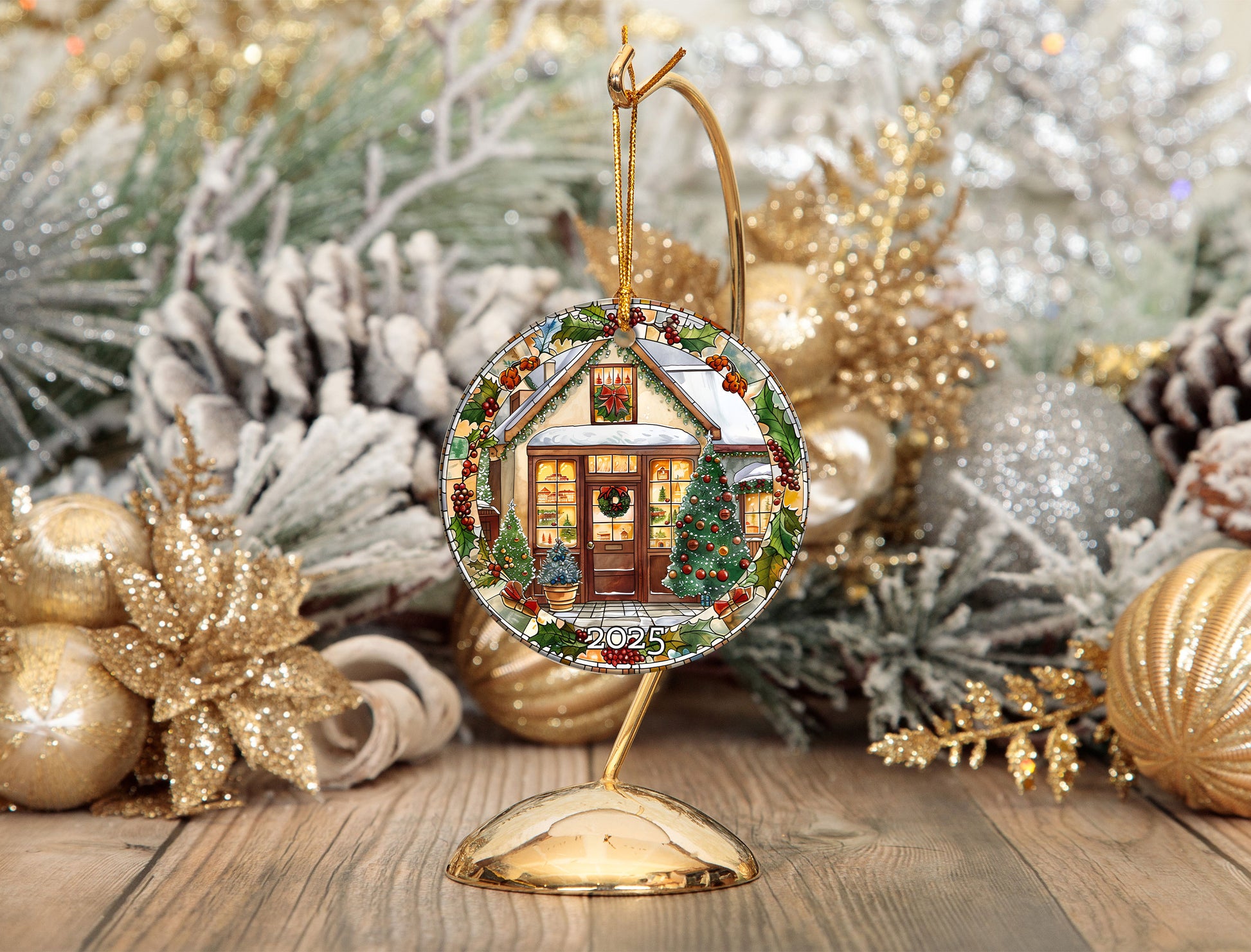 Bakery House Ornament 2025, Cozy Christmas Tree Gift, Tree Ornament Present