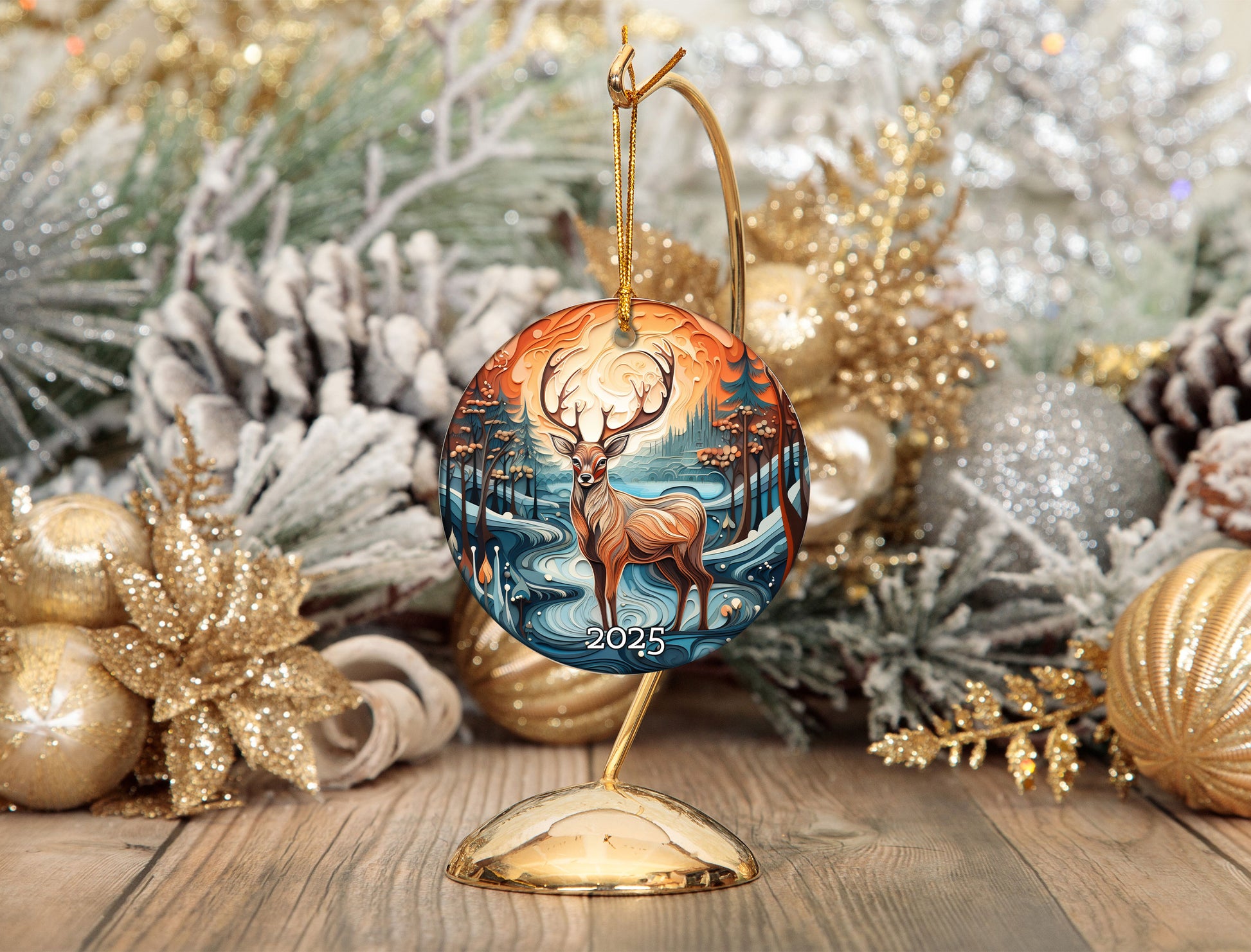 Vintage Deer Christmas Ornament, Christmas Tree Decor, Gift For Nature Lover