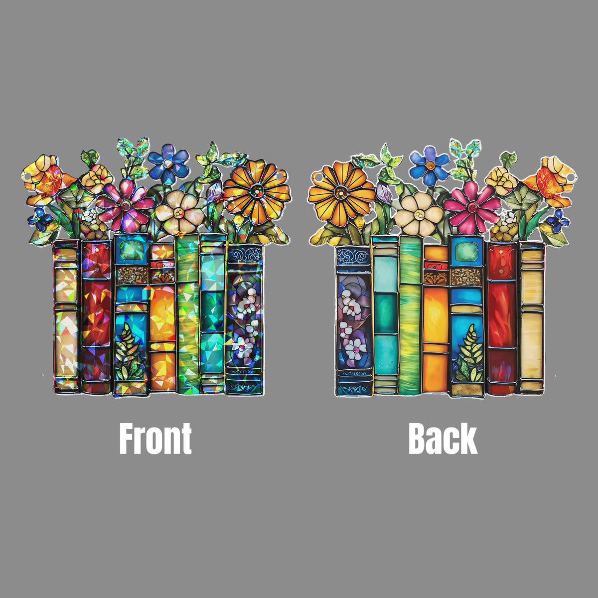 Flower Book Suncatcher ACRYLIC Window Hanging, Book Lover Gift, Book Club Gift, Book Lover Suncatcher, Book Reader Gifts