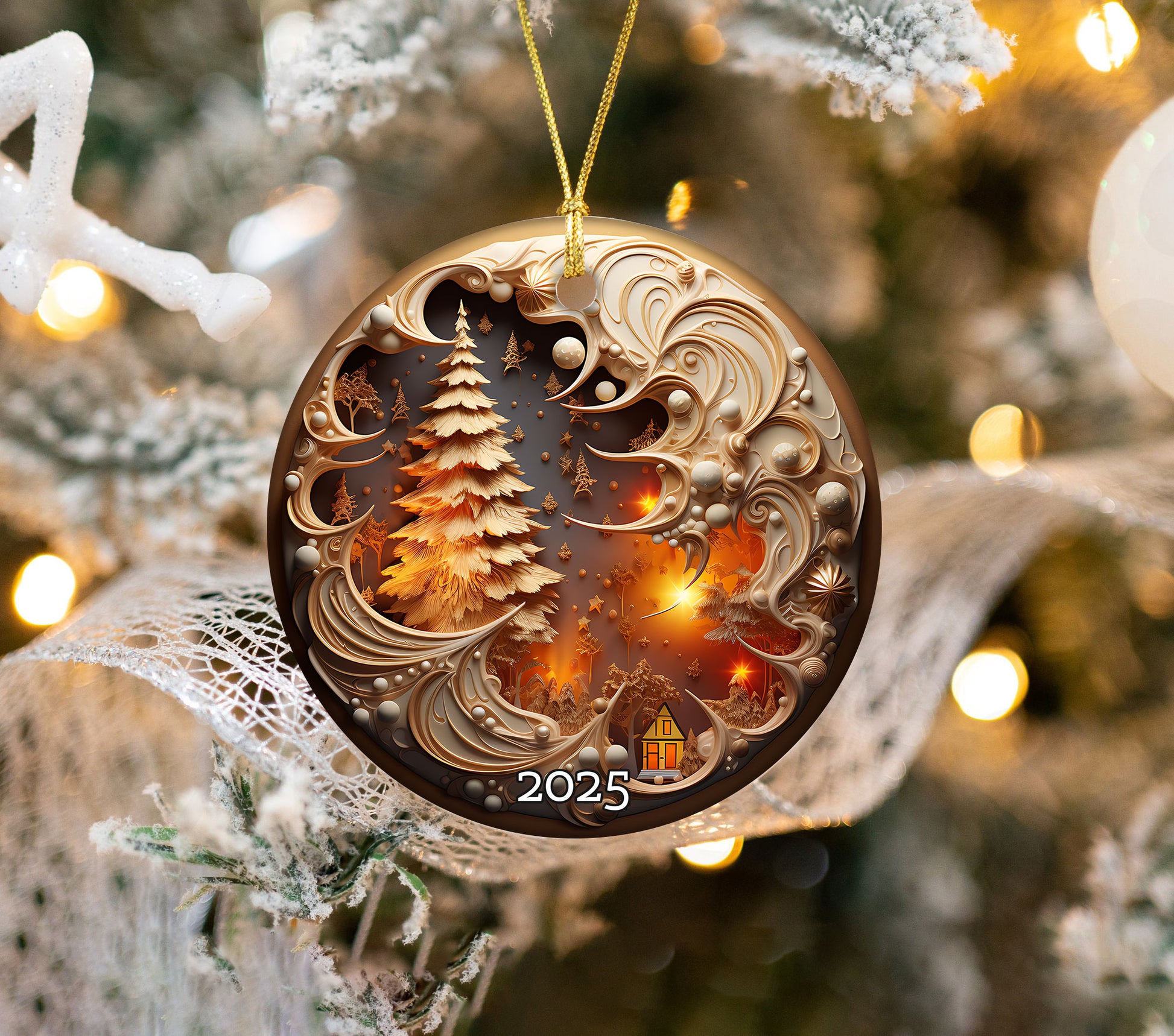 Winter Forest Ornament, Perfect Gift Exchange, Christmas Tree Decoration