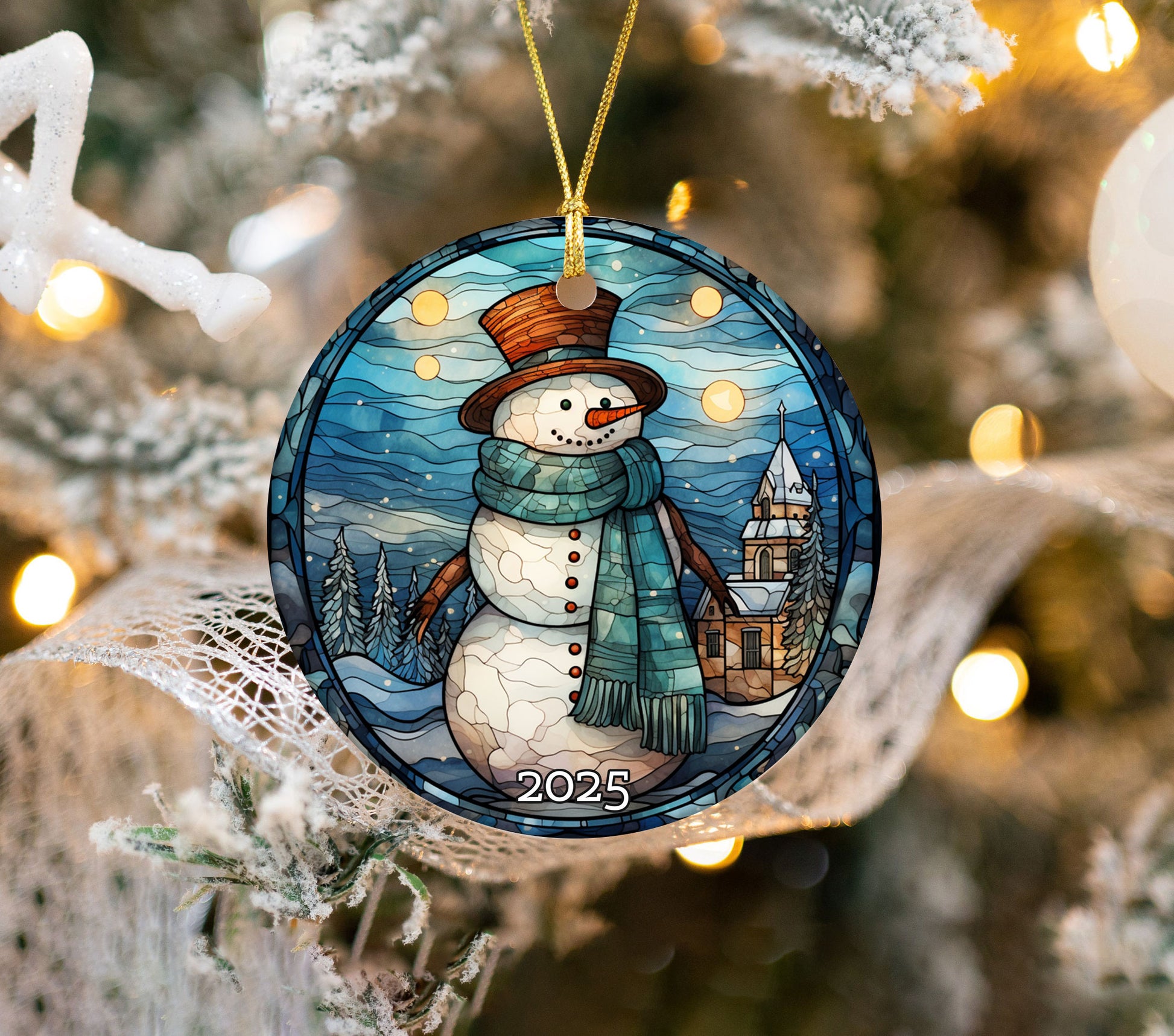 Snowman Scene Ornament Tree Decoration Gift Idea