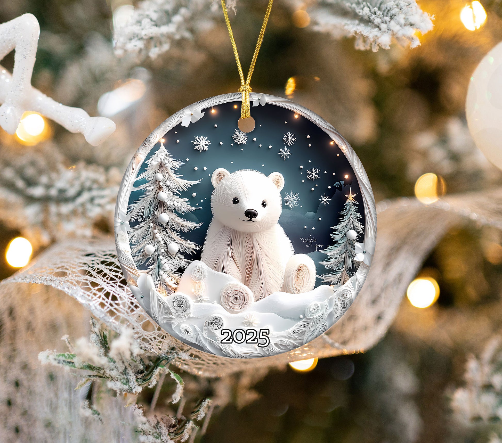 Cute Bear Christmas Tree Ornament, Christmas Decoration, Holiday Gift Idea, Heirloom Keepsake (Copy)