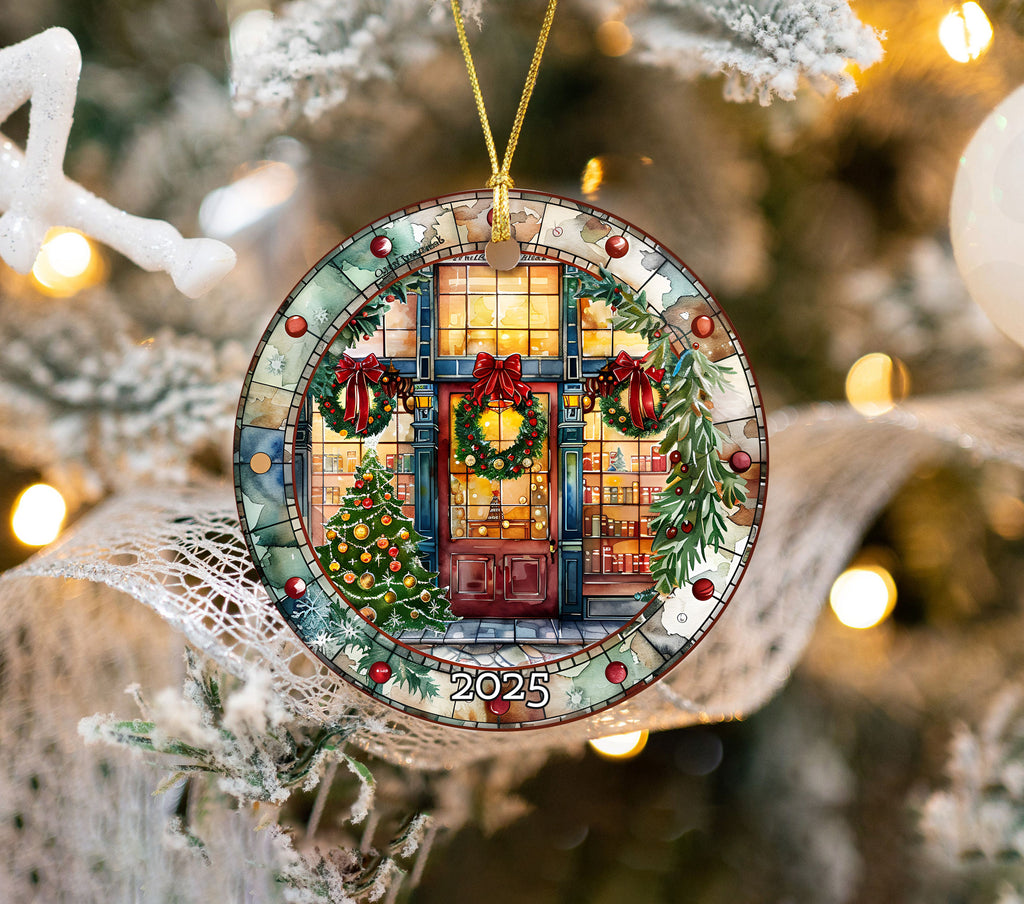 Christmas Bookstore Ornament, Literary Holiday Tree Decor, Book Lover Ornament