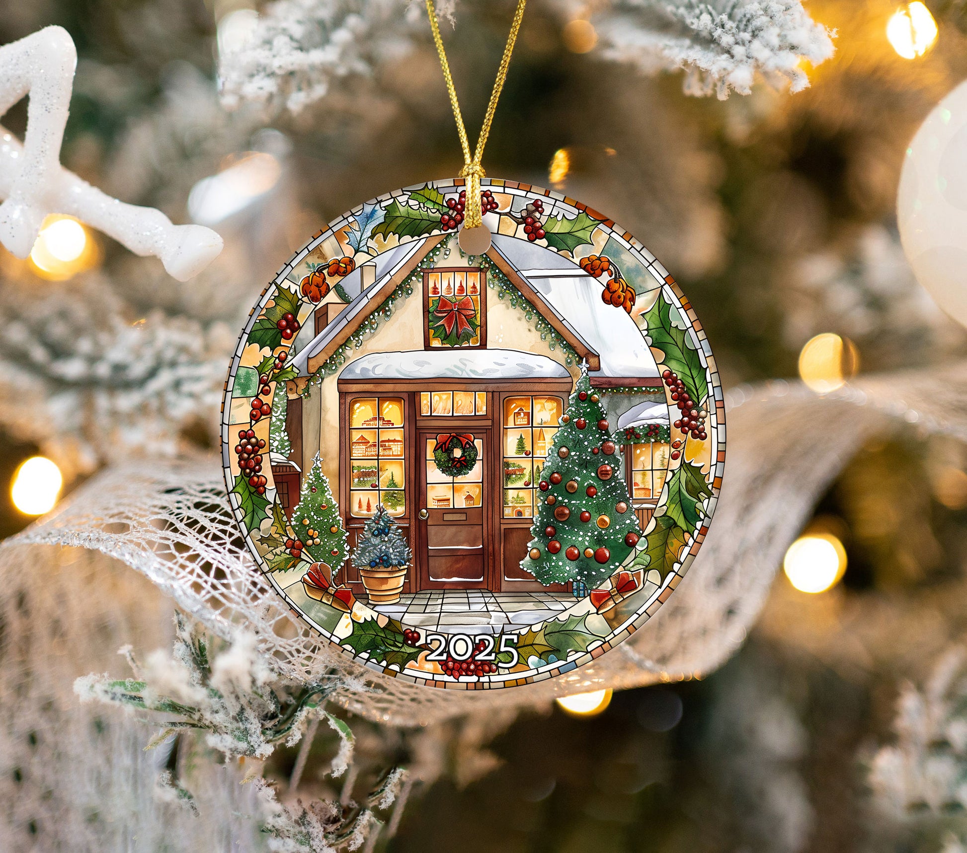 Bakery House Ornament 2025, Cozy Christmas Tree Gift, Tree Ornament Present