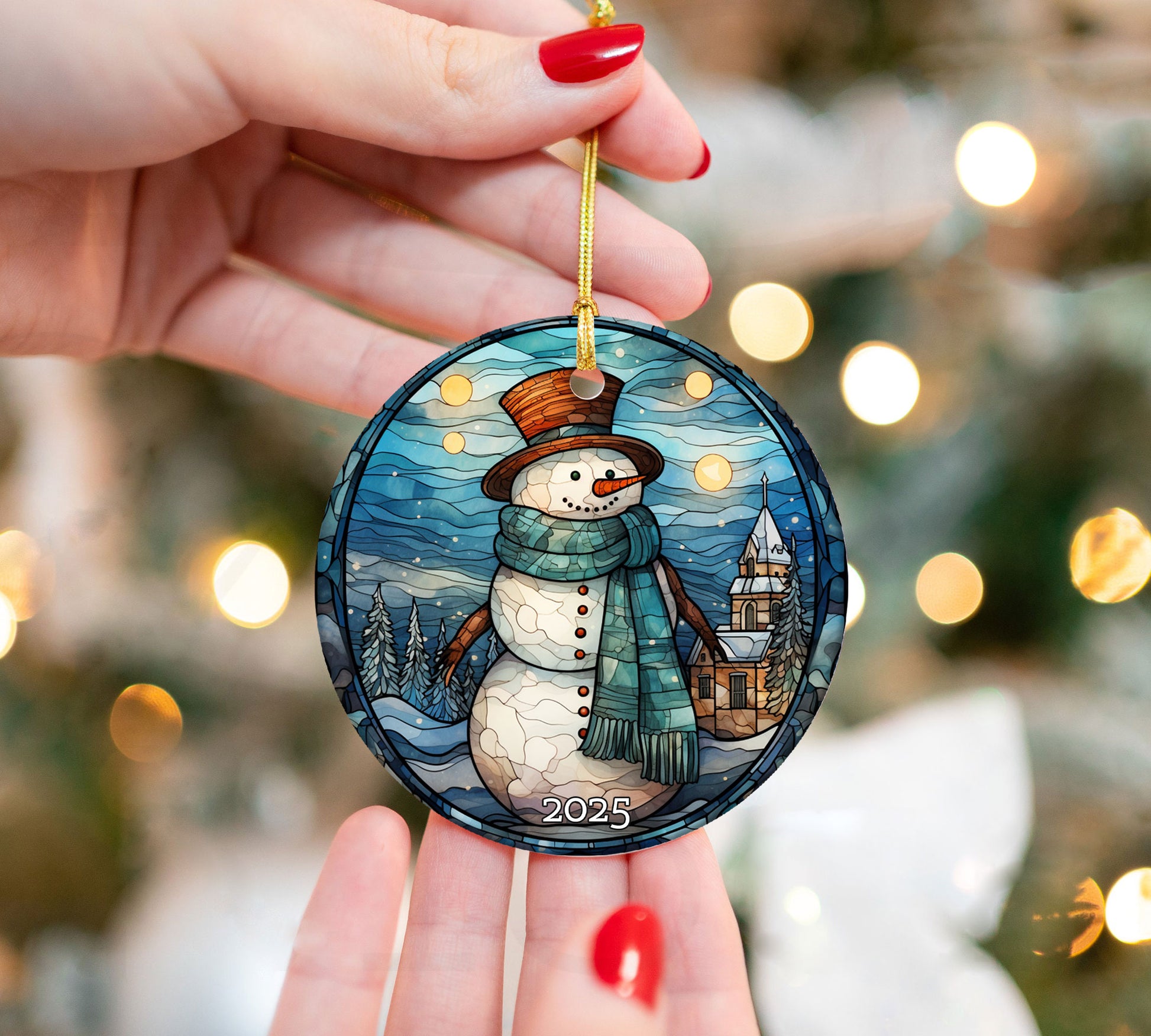 Snowman Scene Ornament Tree Decoration Gift Idea