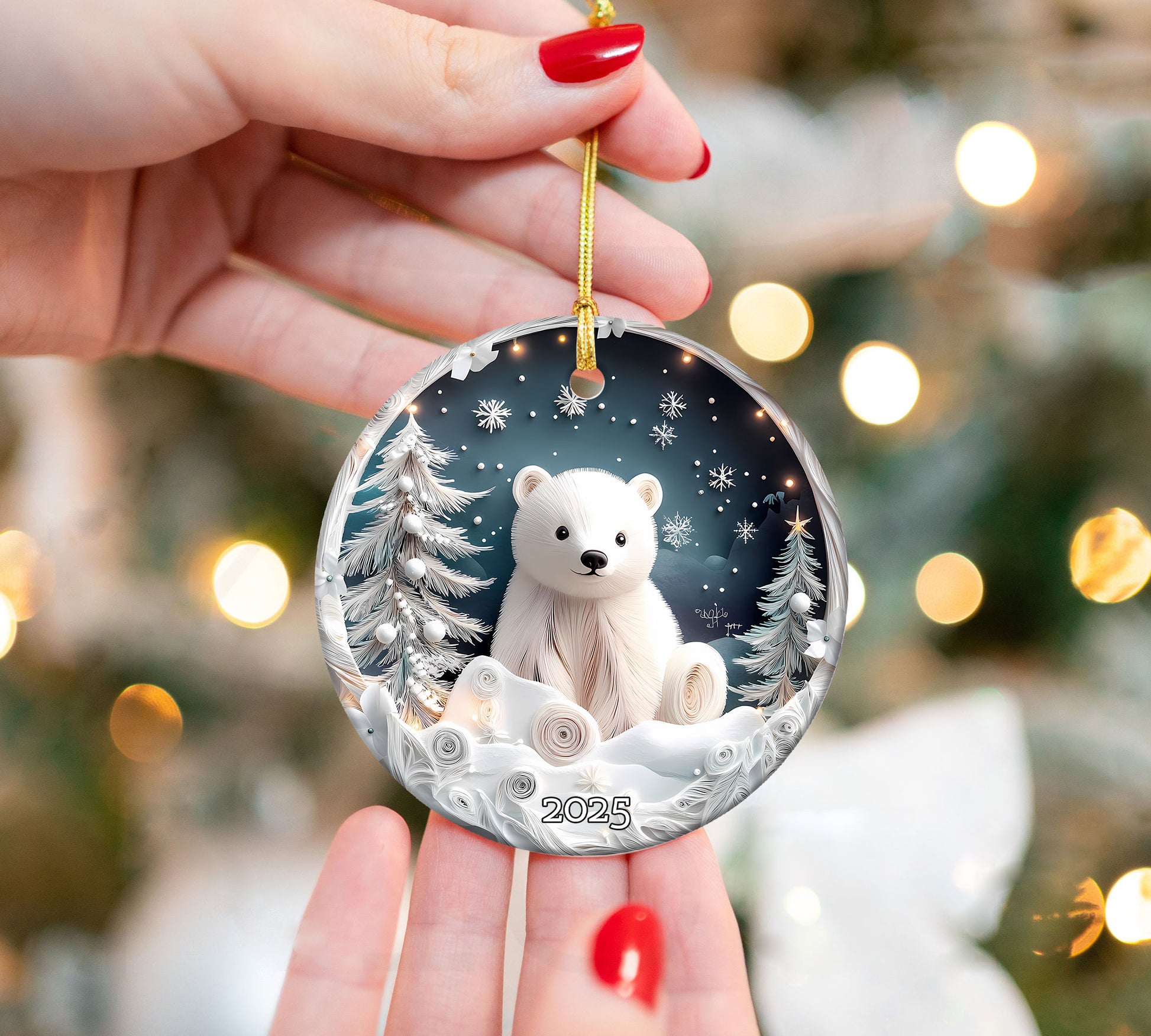 Cute Bear Christmas Tree Ornament, Christmas Decoration, Holiday Gift Idea, Heirloom Keepsake (Copy)