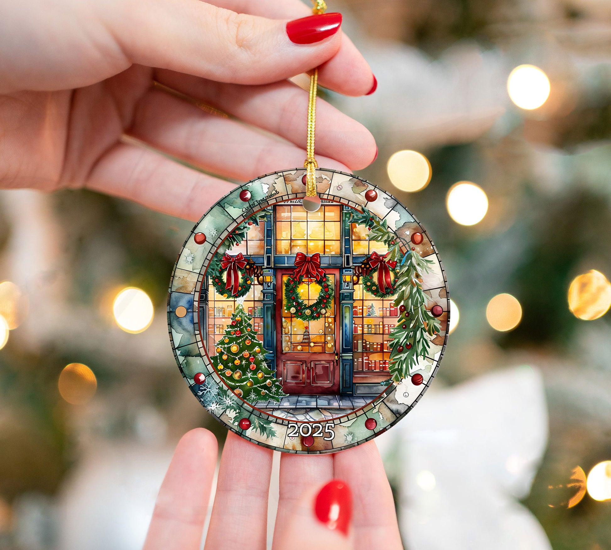 Christmas Bookstore Ornament, Literary Holiday Tree Decor, Book Lover Ornament