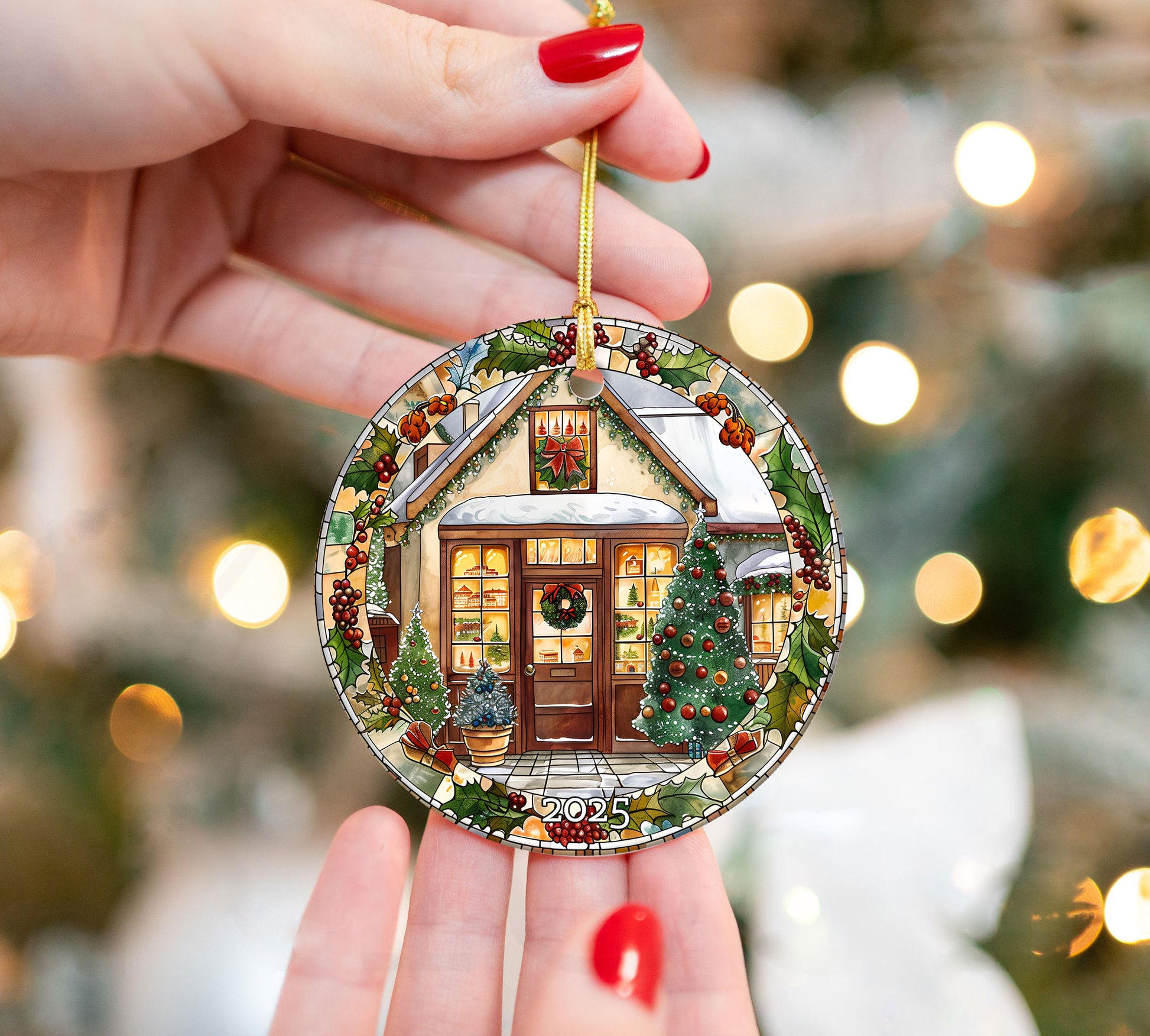 Bakery House Ornament 2025, Cozy Christmas Tree Gift, Tree Ornament Present