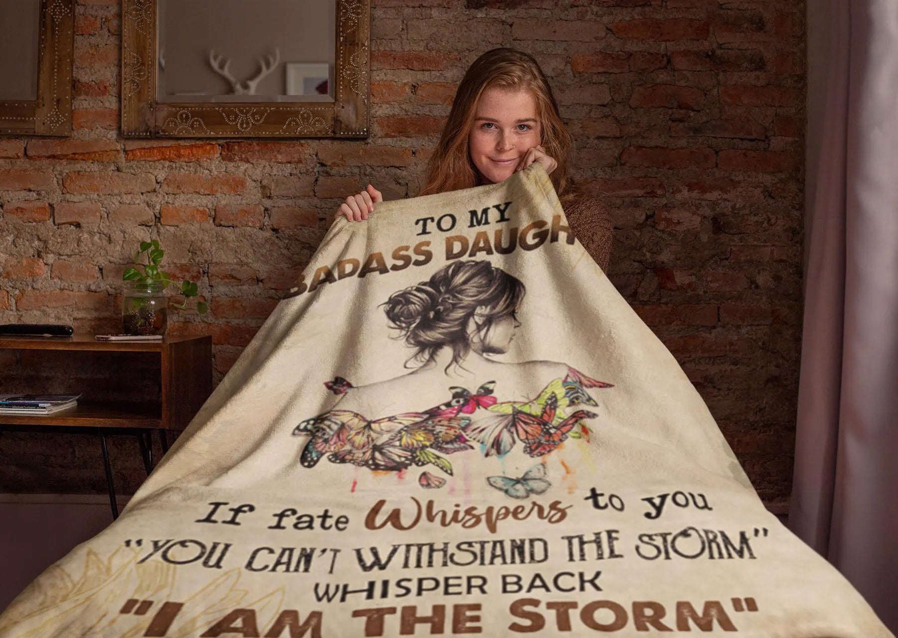 To My Badass Daughter Blanket From Dad, Daughter Birthday Gift, Inspirational Gift