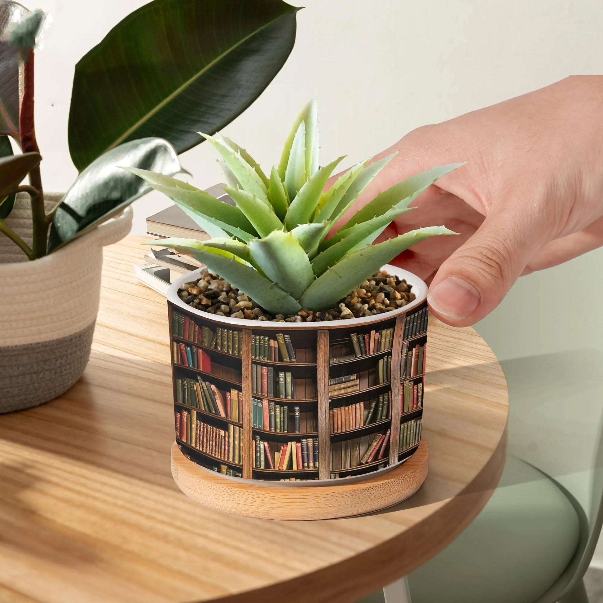 Plant Book Vintage Plant Pot, Ceramic Planter, Houseplant Pot