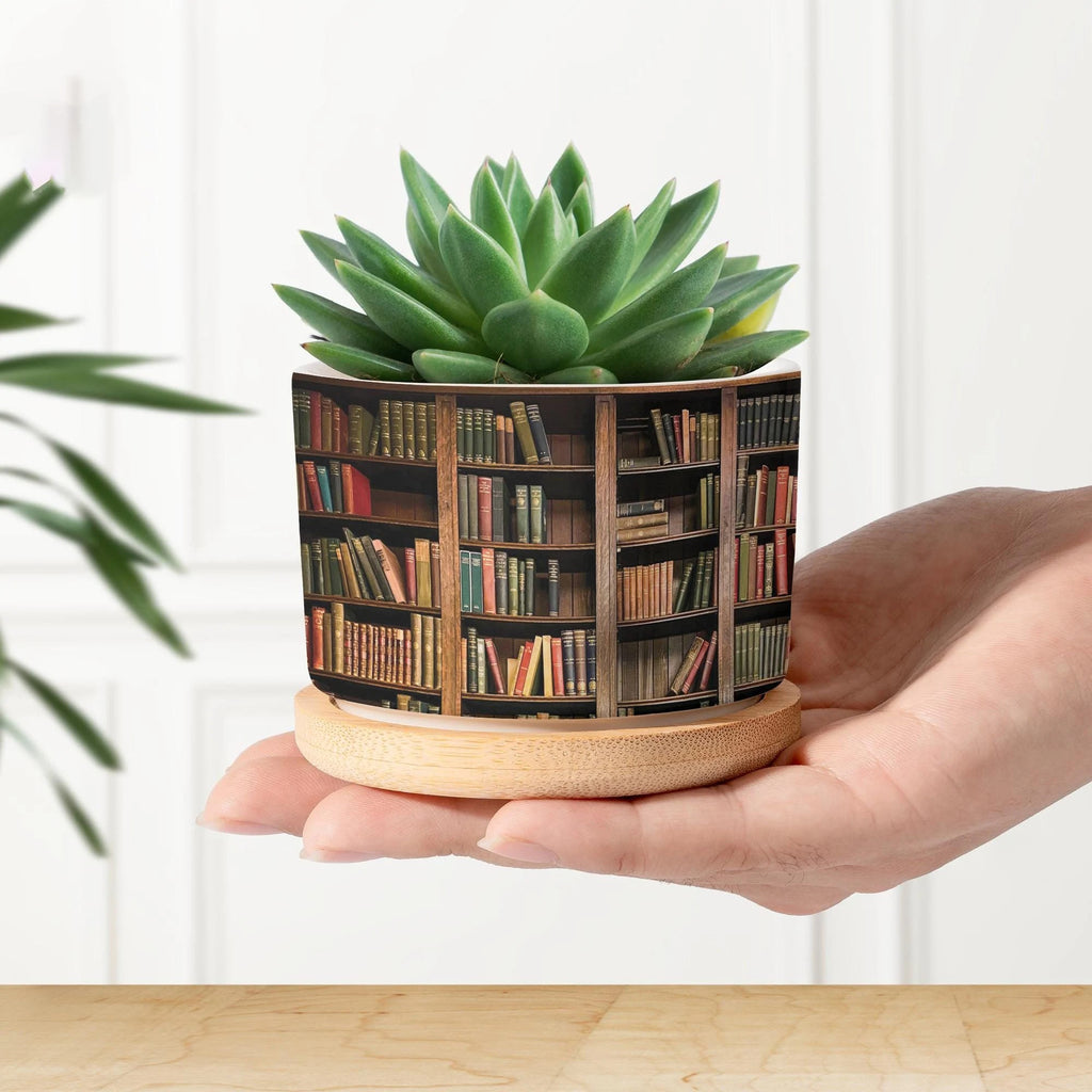 Plant Book Vintage Plant Pot, Ceramic Planter, Houseplant Pot