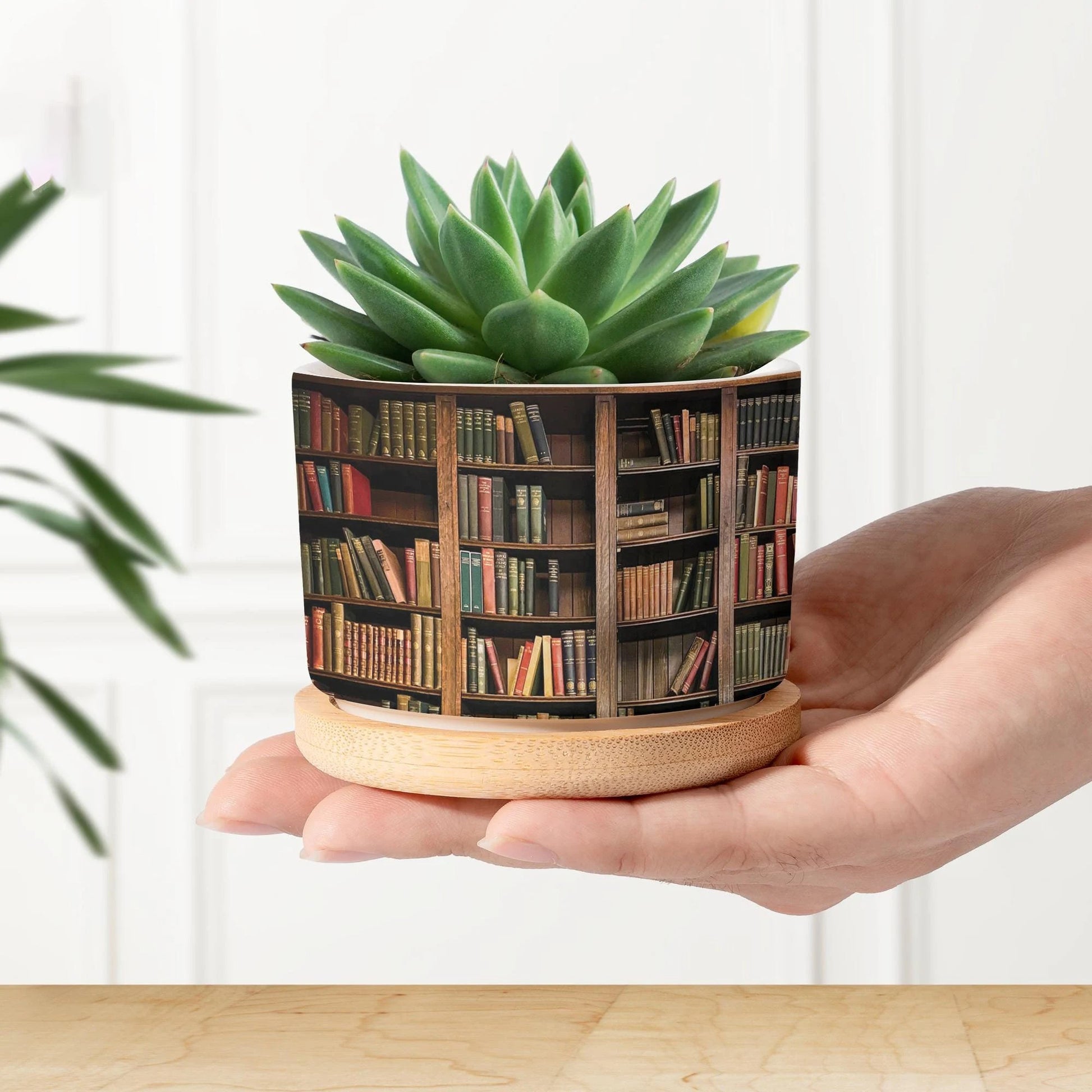 Plant Book Vintage Plant Pot, Ceramic Planter, Houseplant Pot