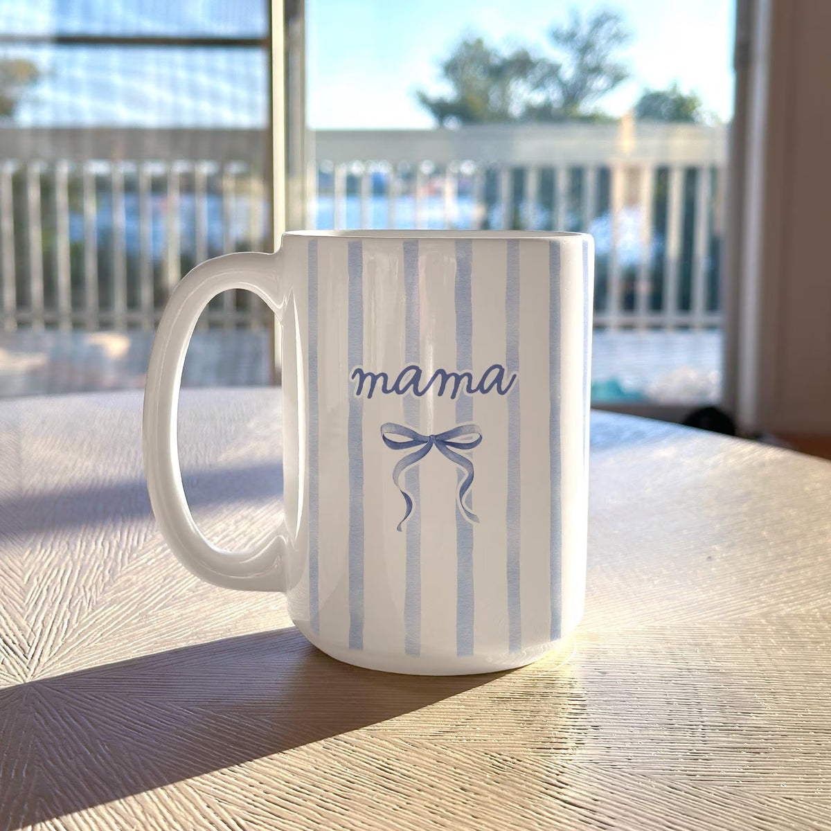 Mama Mom Coffee Mug, Mothers Day Gift, Color Stripe Coffee Cup Coquette Style Drinkware