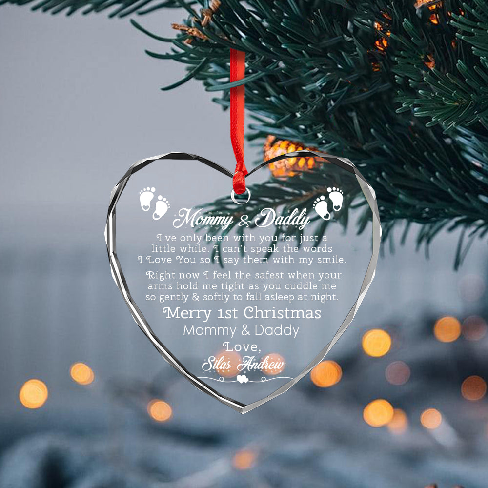Our First Christmas as Mommy and Daddy Glass Ornament, New Parents Expecting Parents Gift